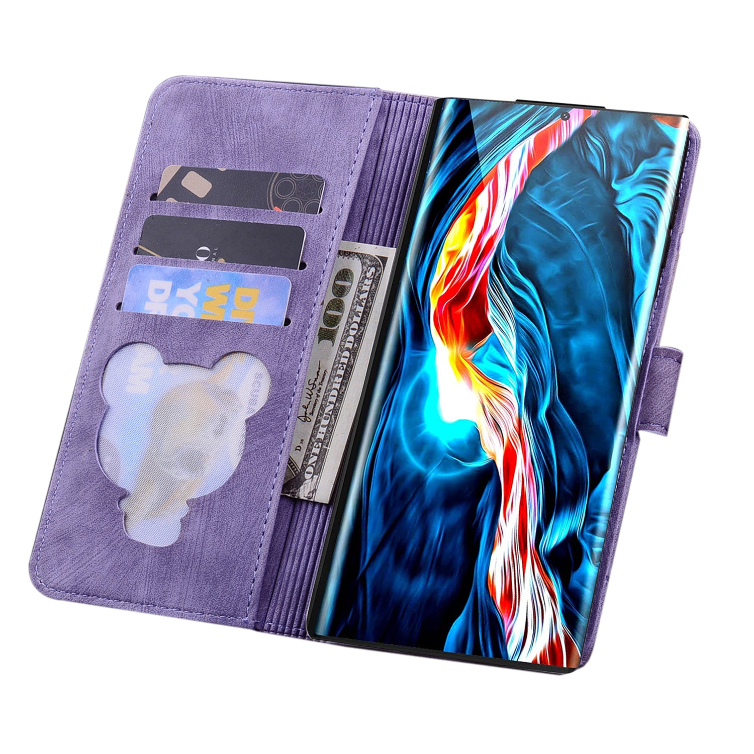 For Samsung Galaxy S23 Ultra Imprinted Cat PU Leather Wallet Case Folding Stand Phone Cover with Strap