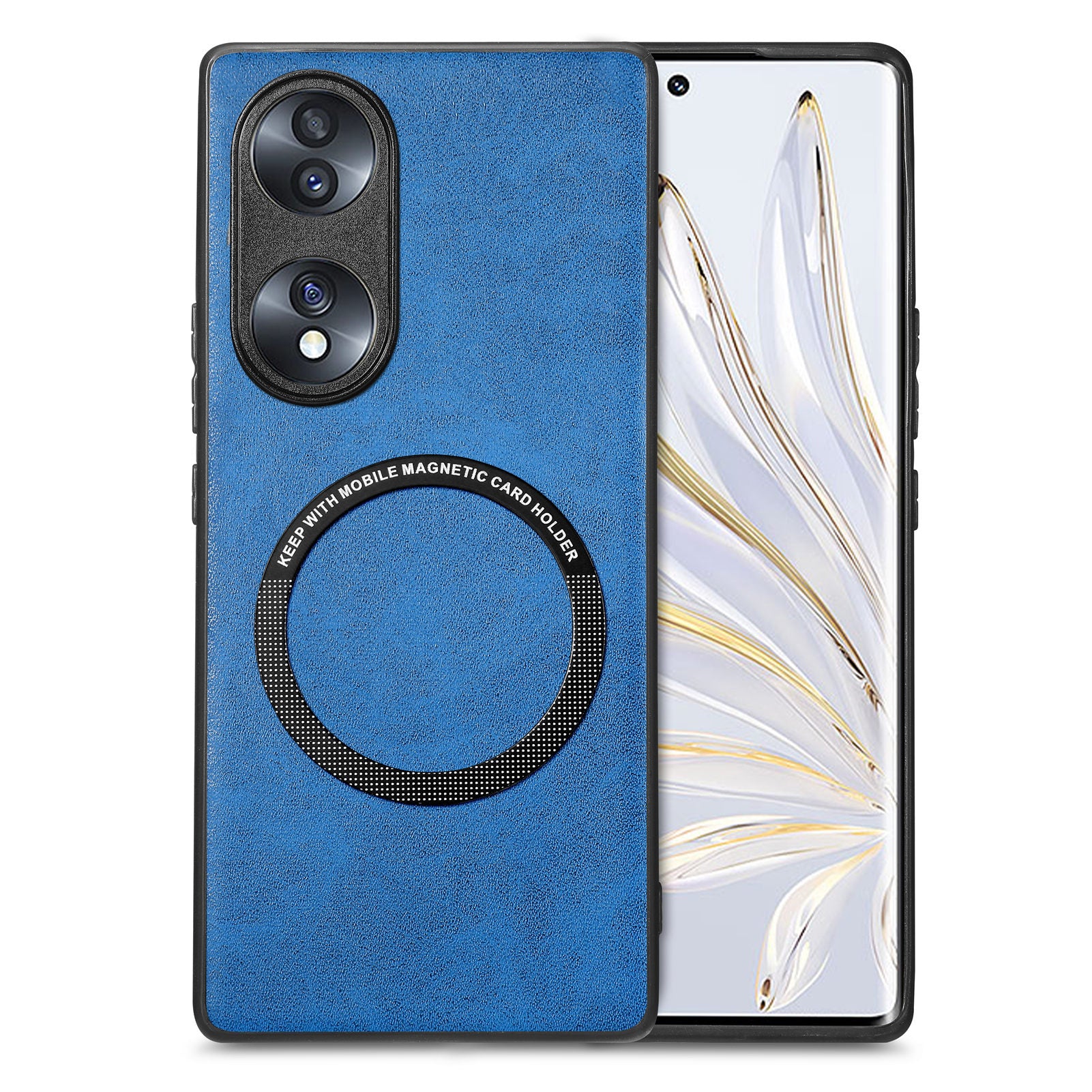 Mobile Phone Case Compatible with MagSafe for Honor 70 5G PU Leather Coated PC TPU Cover