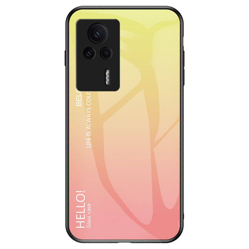 Tempered Glass PC TPU Phone Case for Xiaomi Redmi K60E 5G Gradient Color Anti-drop Cover