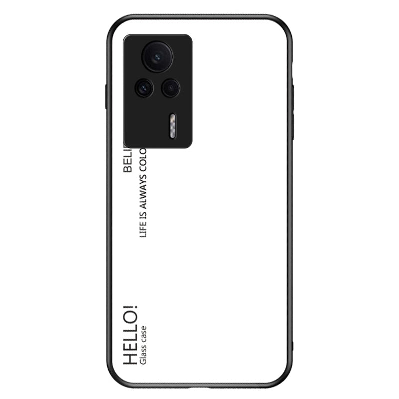 Tempered Glass PC TPU Phone Case for Xiaomi Redmi K60E 5G Gradient Color Anti-drop Cover