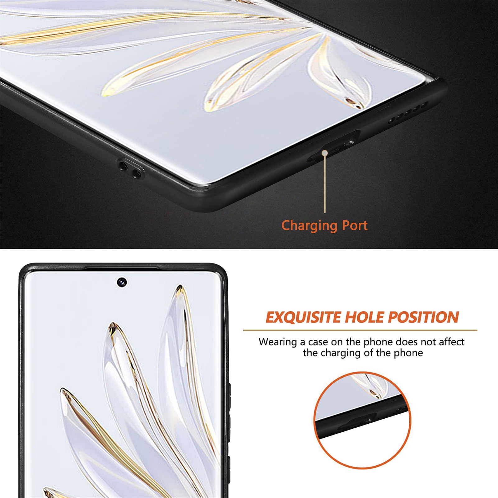 Cell Phone Case for Honor 70 5G PU Leather Coated PC TPU Cover Camouflage Pattern