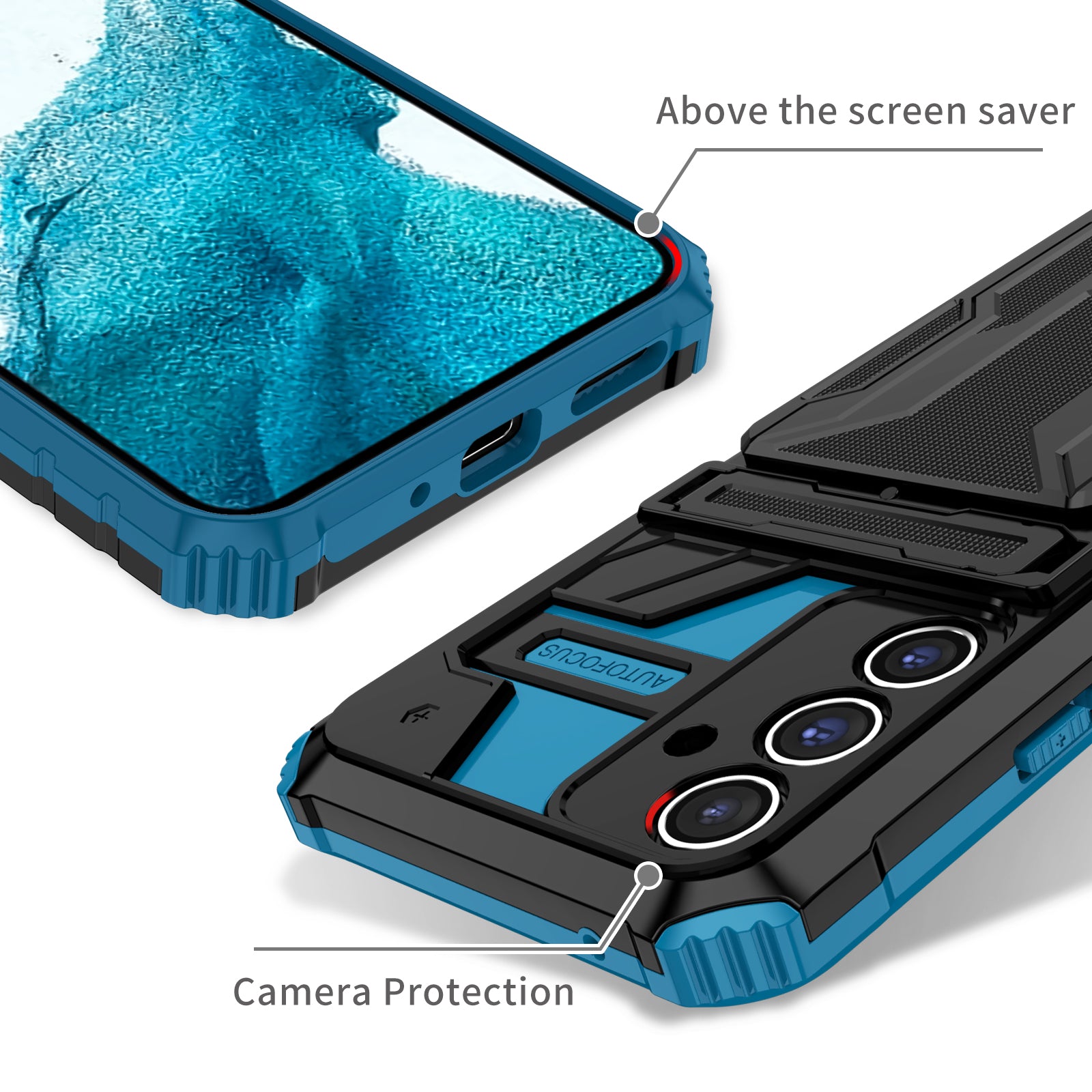 Kickstand Phone Case for Samsung Galaxy A54 5G Detachable Card Holder PC TPU Cover