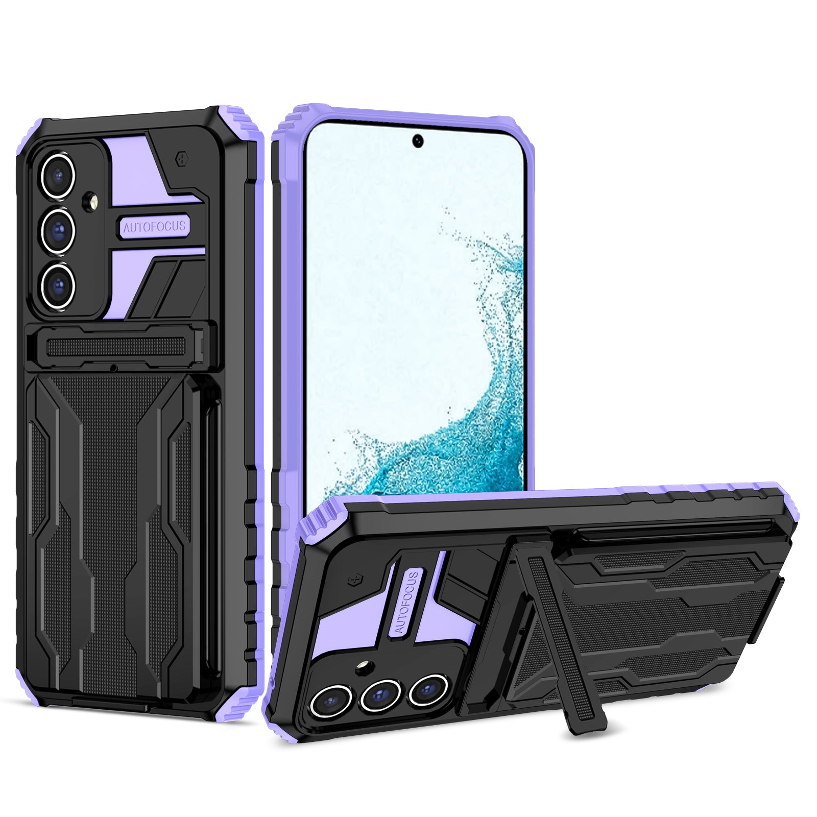 Kickstand Phone Case for Samsung Galaxy A54 5G Detachable Card Holder PC TPU Cover