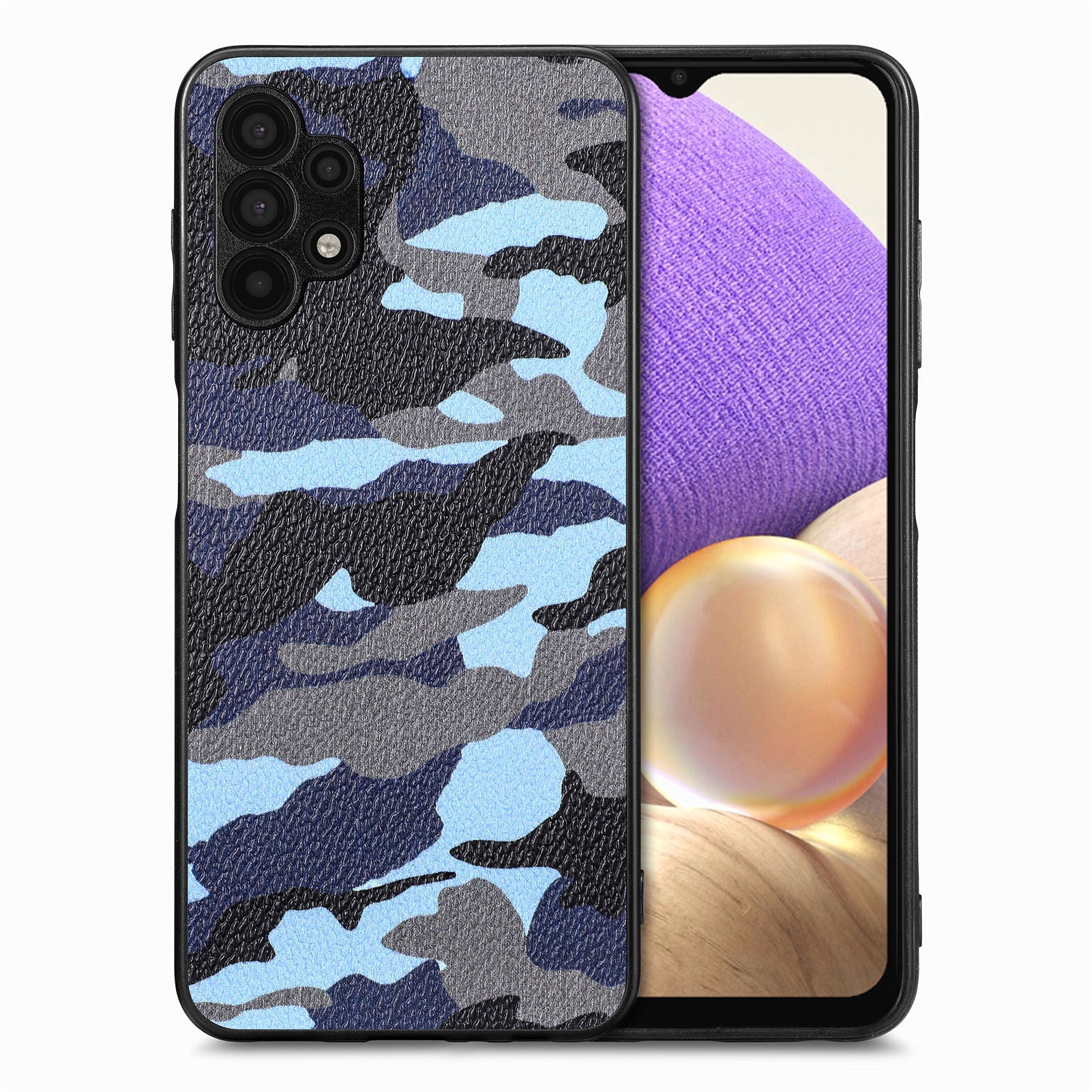 For Samsung Galaxy A32 5G / M32 5G Camouflage Pattern PU Leather Coated PC TPU Case Cell Phone Cover