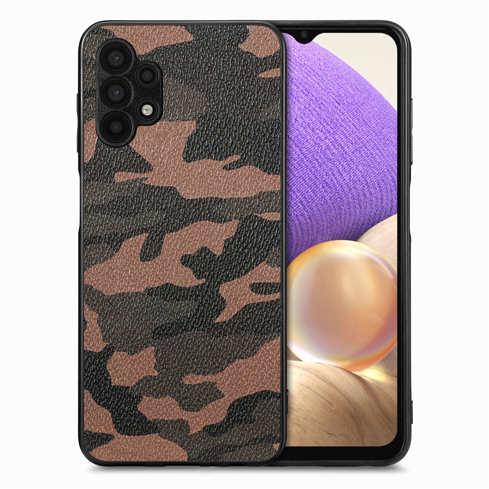 For Samsung Galaxy A32 5G / M32 5G Camouflage Pattern PU Leather Coated PC TPU Case Cell Phone Cover