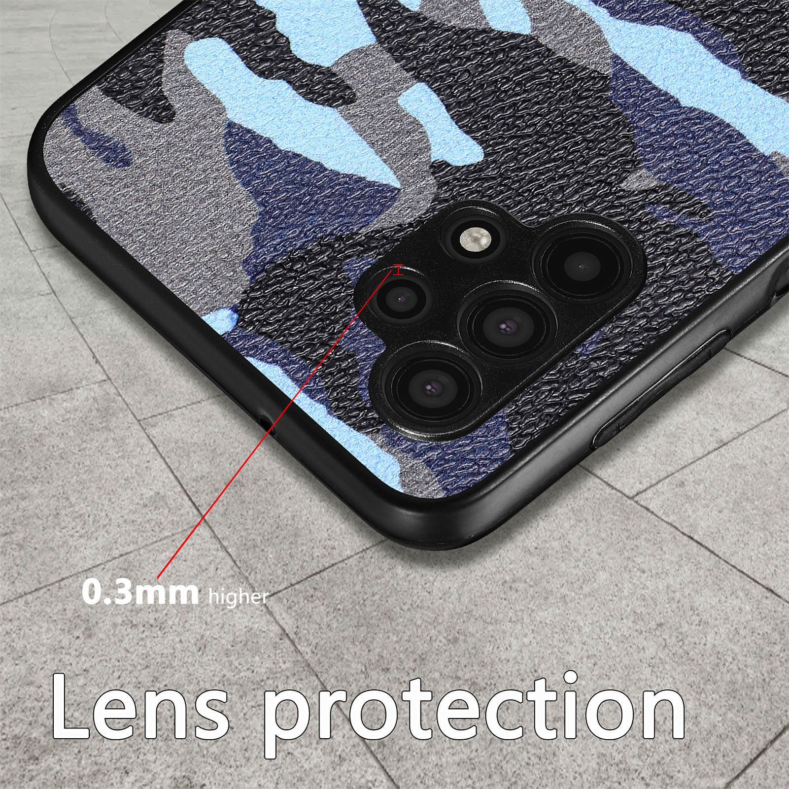 For Samsung Galaxy A32 5G M32 5G Camouflage Pattern PU Leather Coated PC TPU Case Cell Phone Cover