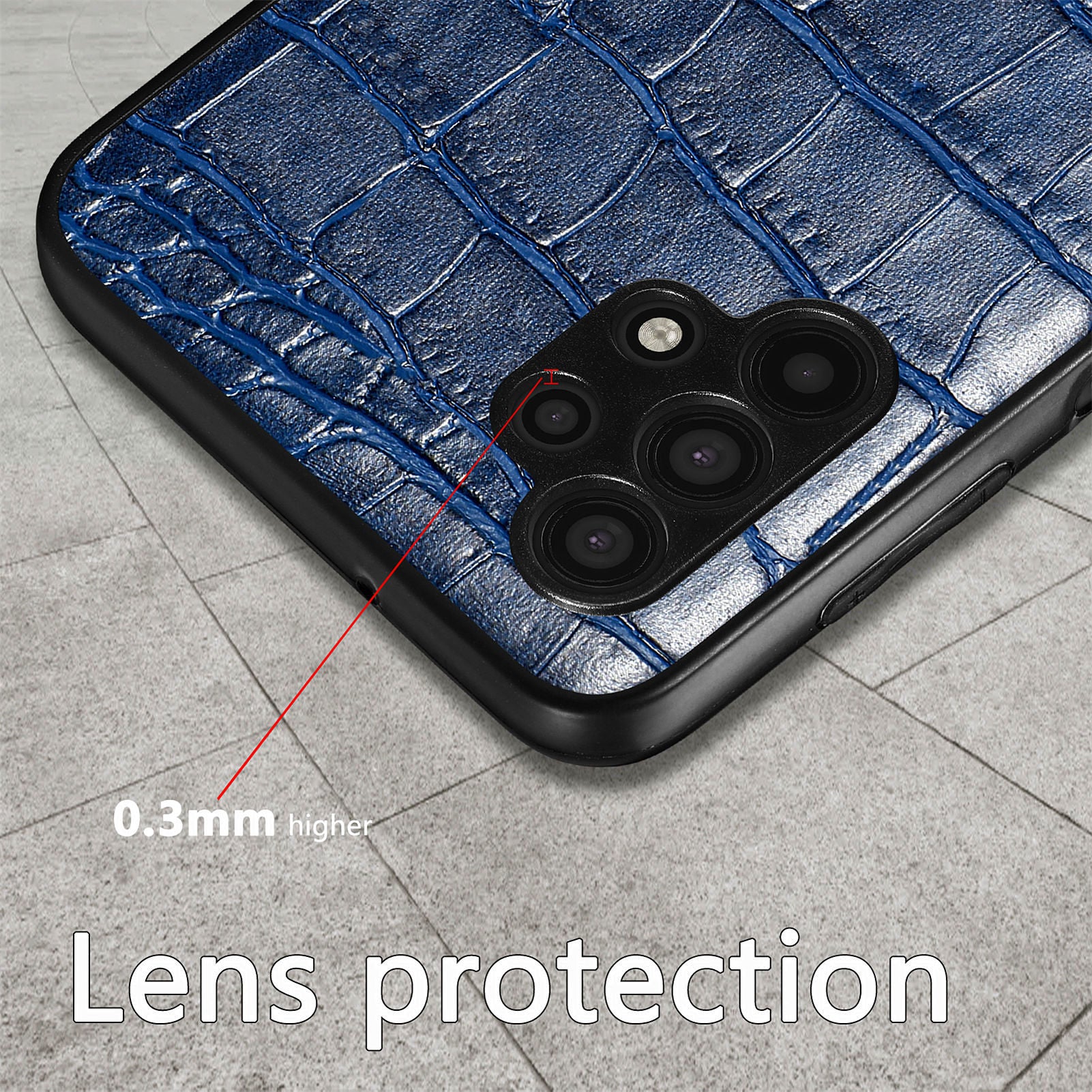 For Samsung Galaxy A32 5G M32 5G Crocodile Texture Phone Case PU Leather Coated TPU Anti-drop Cover