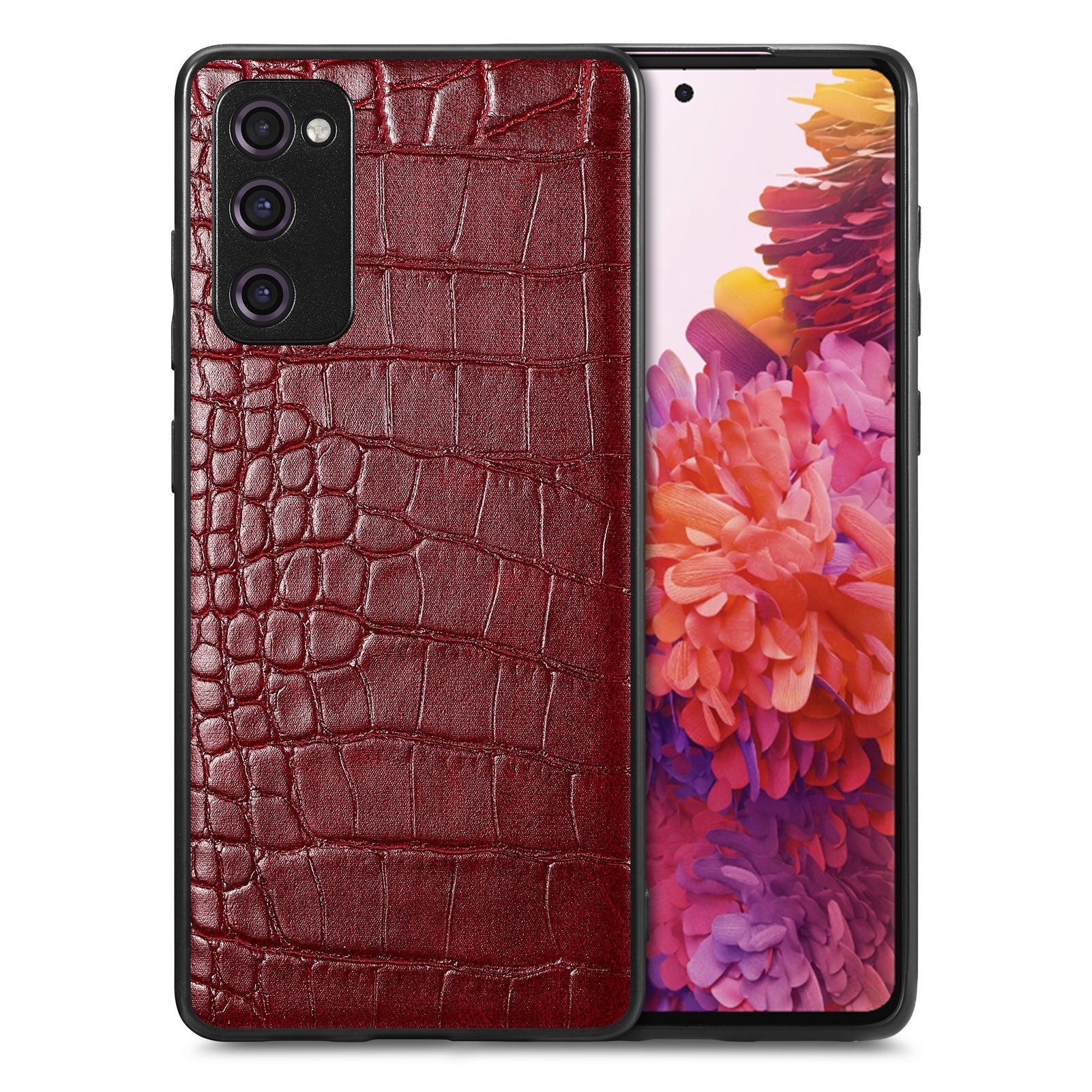 For Samsung Galaxy S20 FE 5G S20 FE 4G S20 FE 2022 S20 Lite Precise Cutout Phone Case Crocodile Texture PU Leather Coated TPU Cover