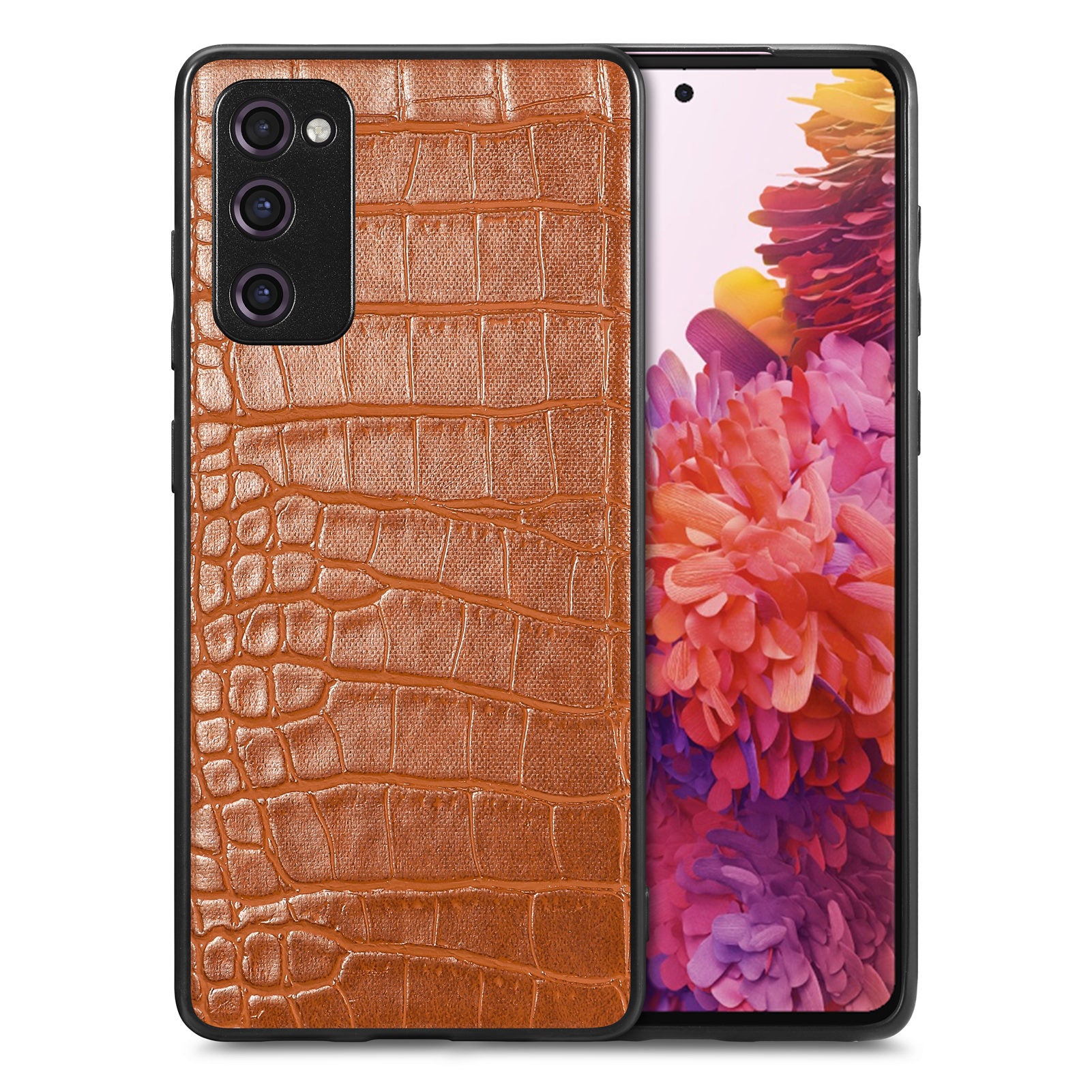 For Samsung Galaxy S20 FE 5G S20 FE 4G S20 FE 2022 S20 Lite Precise Cutout Phone Case Crocodile Texture PU Leather Coated TPU Cover