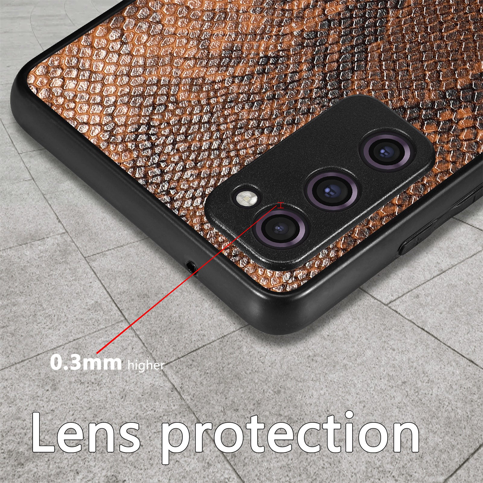 For Samsung Galaxy S20 FE 5G S20 FE S20 FE 2022 S20 Lite Snake Texture Phone Case PU Leather Coated PC TPU Cover
