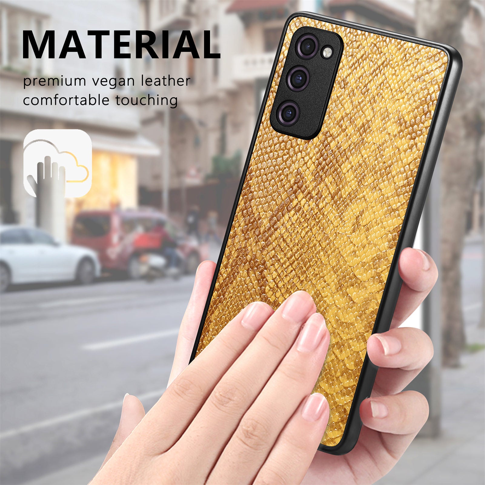 For Samsung Galaxy S20 FE 5G S20 FE S20 FE 2022 S20 Lite Snake Texture Phone Case PU Leather Coated PC TPU Cover