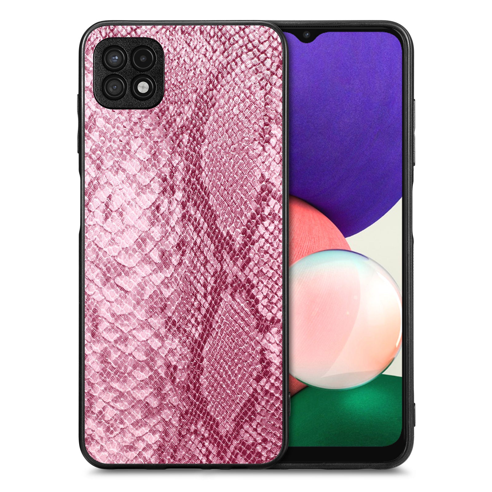 Pouzdro na telefon Snake Texture pro Samsung Galaxy A22 5G (EU verze) PU kožený PC TPU kryt na mobil