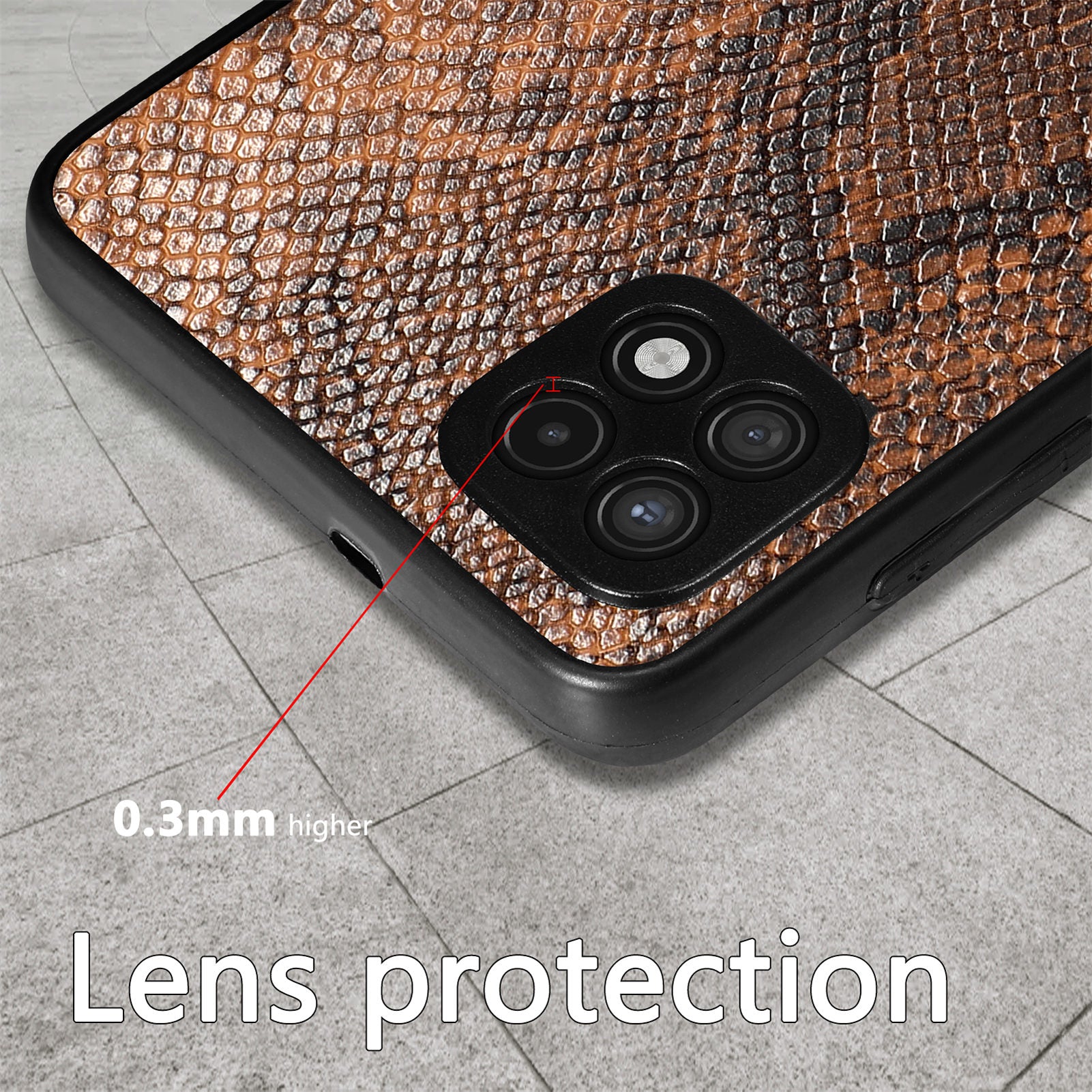 Pouzdro na telefon Snake Texture pro Samsung Galaxy A22 5G (EU verze) PU kožený PC TPU kryt na mobil
