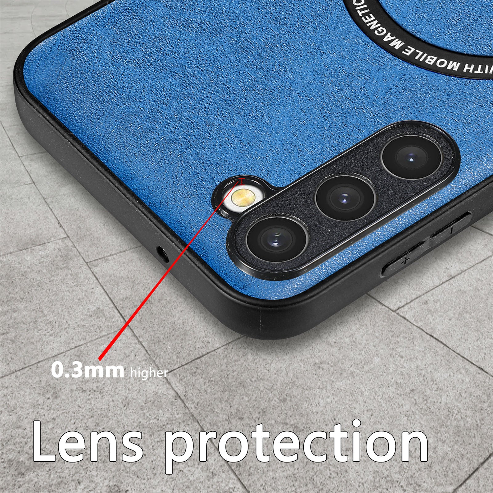 PU Leather Coated PC TPU Case Compatible with MagSafe for Samsung Galaxy S23 Cell Phone Cover
