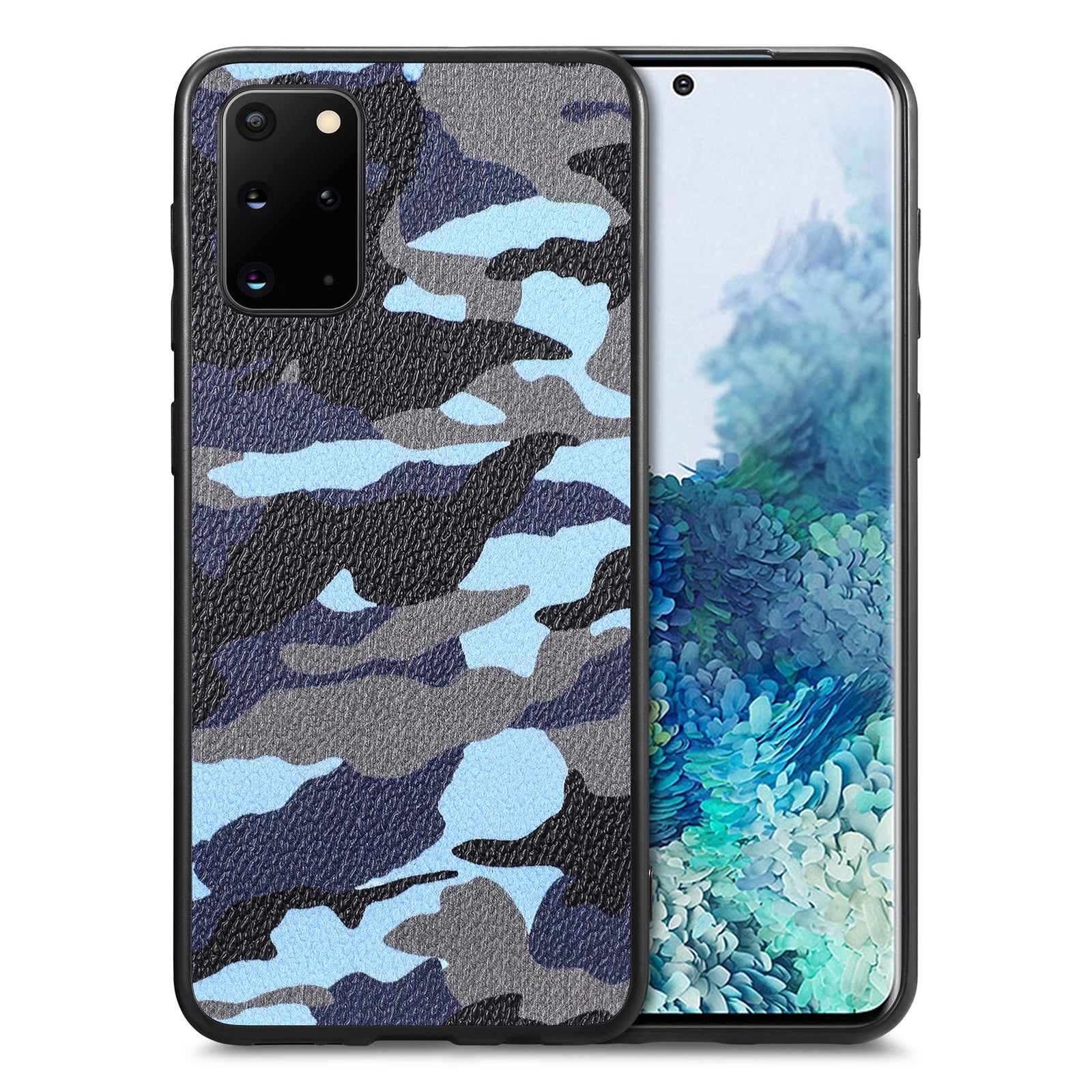 For Samsung Galaxy S20 Plus 5G / 4G Camouflage Pattern Leather Coated PC TPU Case Protective Phone Cover