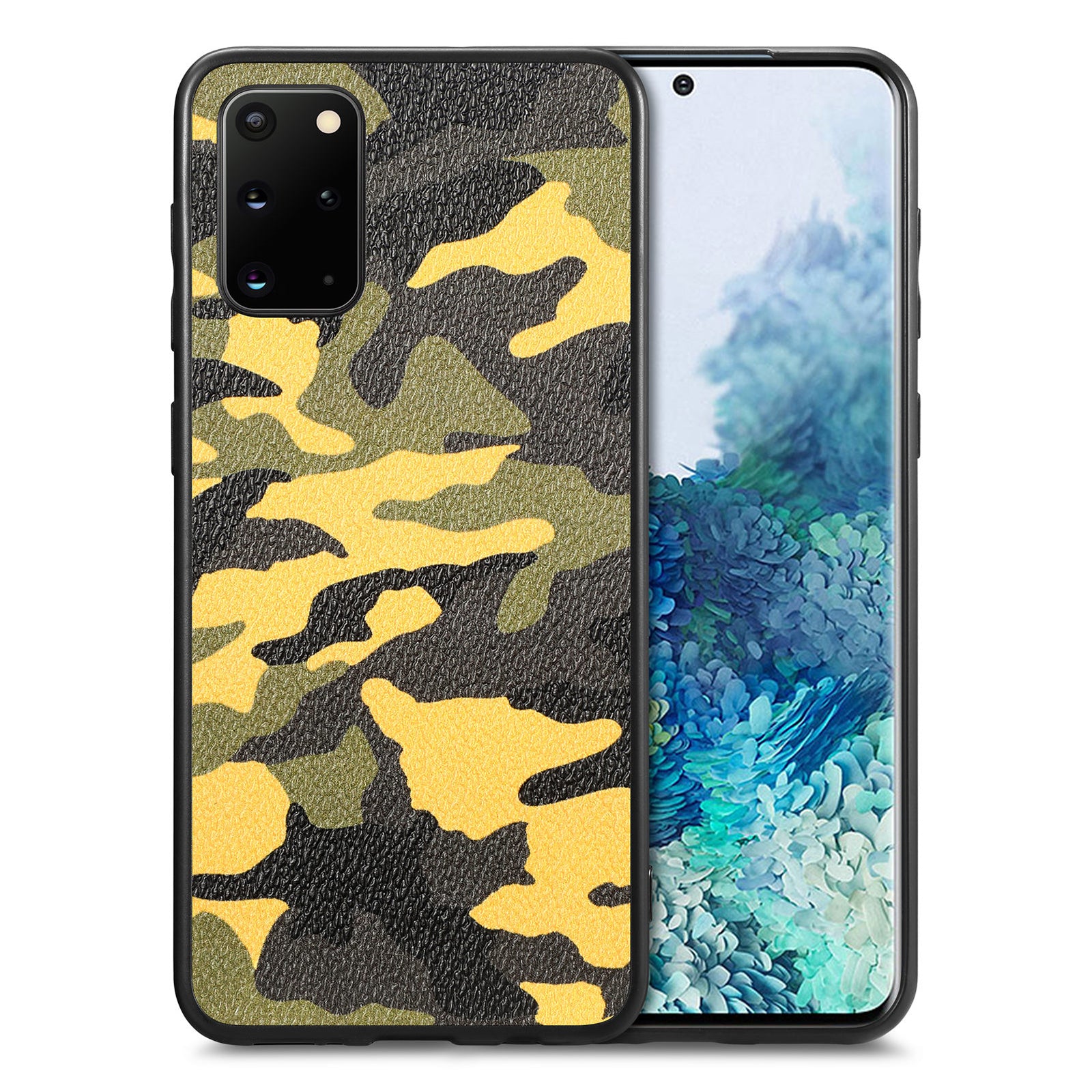 For Samsung Galaxy S20 Plus 5G / 4G Camouflage Pattern Leather Coated PC TPU Case Protective Phone Cover