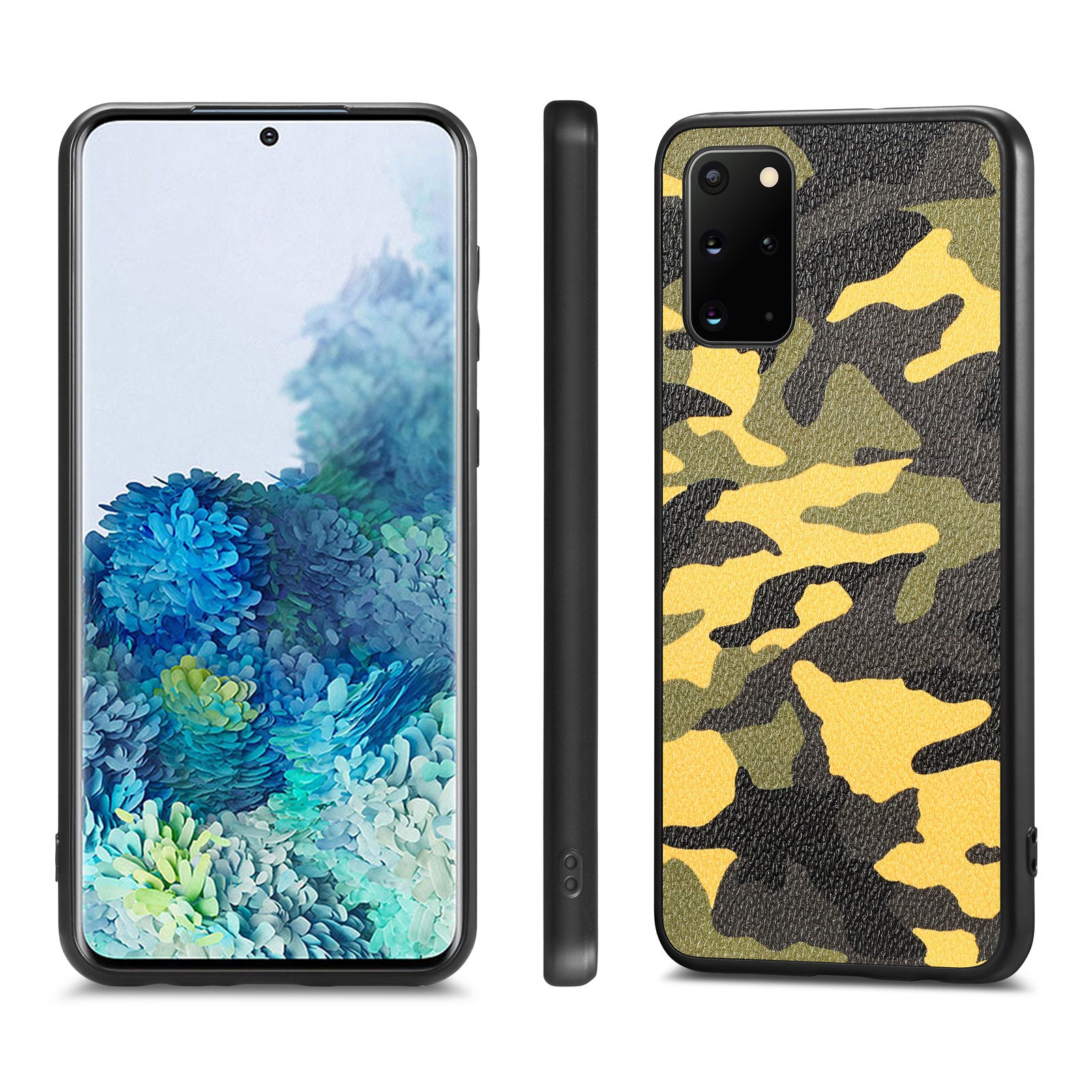 For Samsung Galaxy S20 Plus 5G 4G Camouflage Pattern Leather Coated PC TPU Case Protective Phone Cover