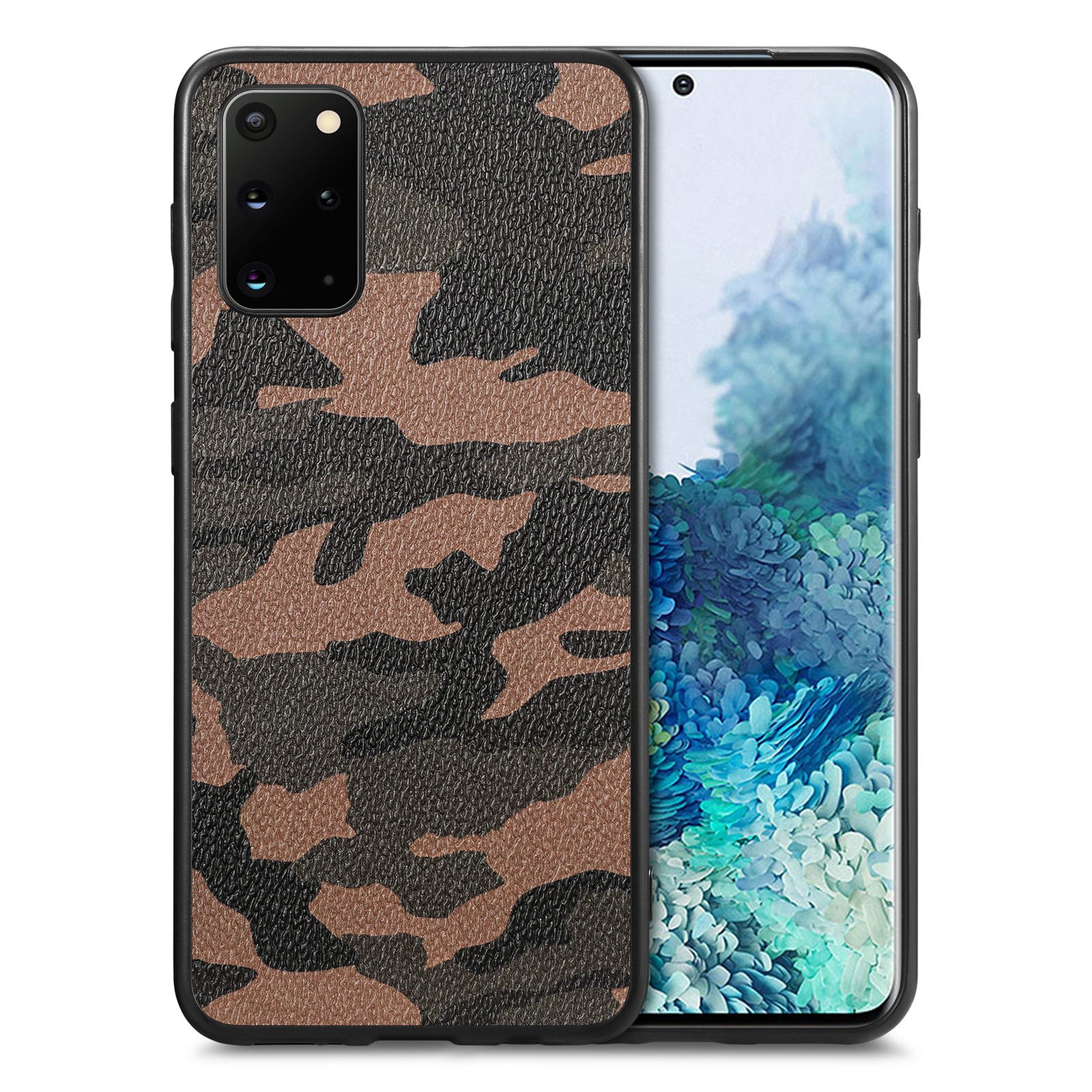 For Samsung Galaxy S20 Plus 5G / 4G Camouflage Pattern Leather Coated PC TPU Case Protective Phone Cover