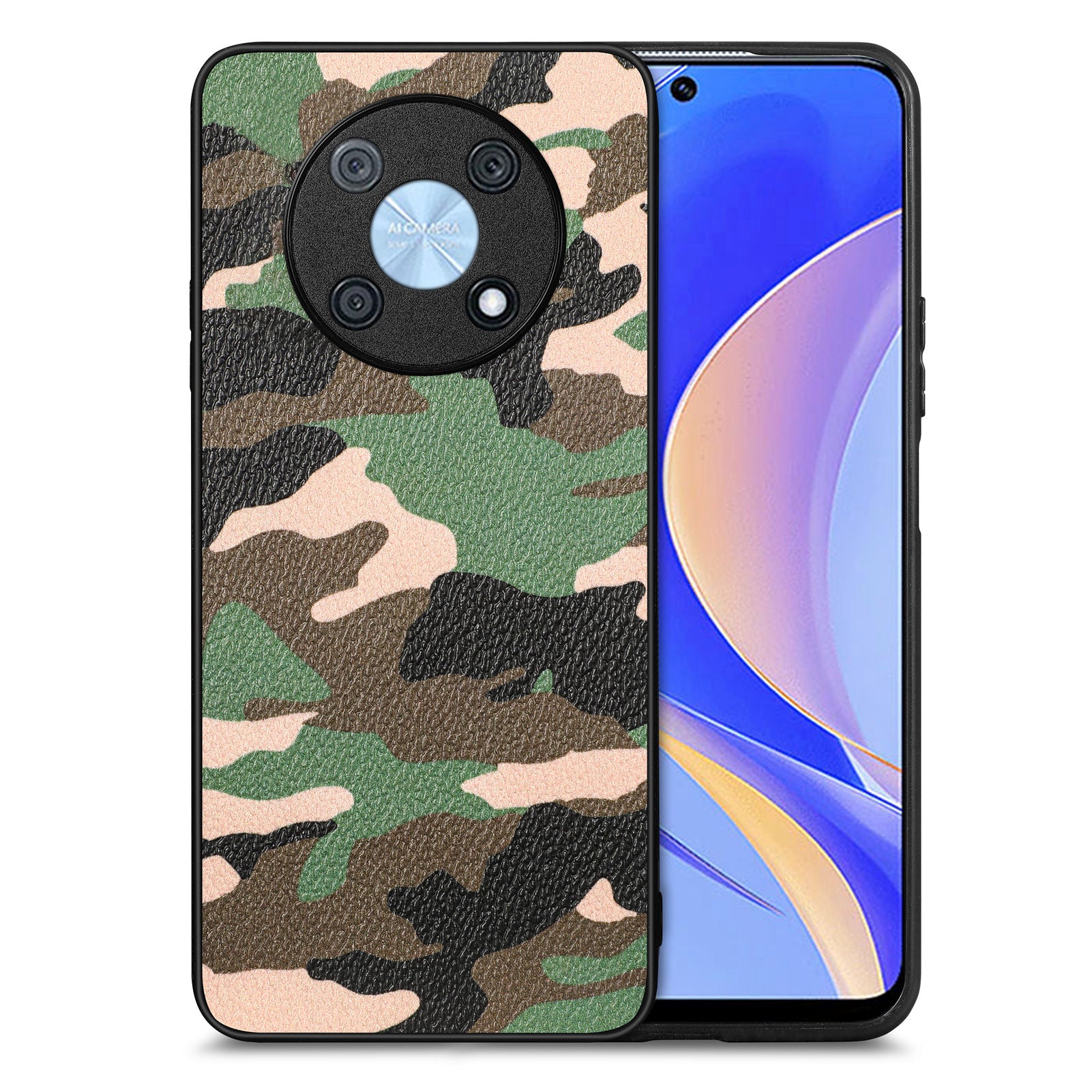 Pro Huawei nova Y90 4G přesný výřez PU kůže PC TPU zadní kryt maskovací design pouzdro na telefon