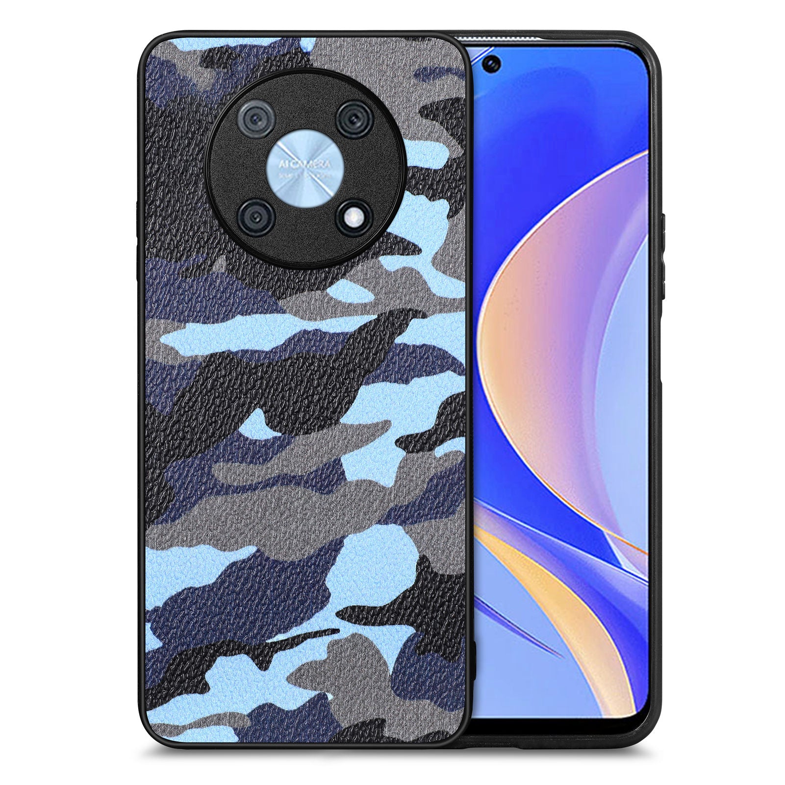 Pro Huawei nova Y90 4G přesný výřez PU kůže PC TPU zadní kryt maskovací design pouzdro na telefon