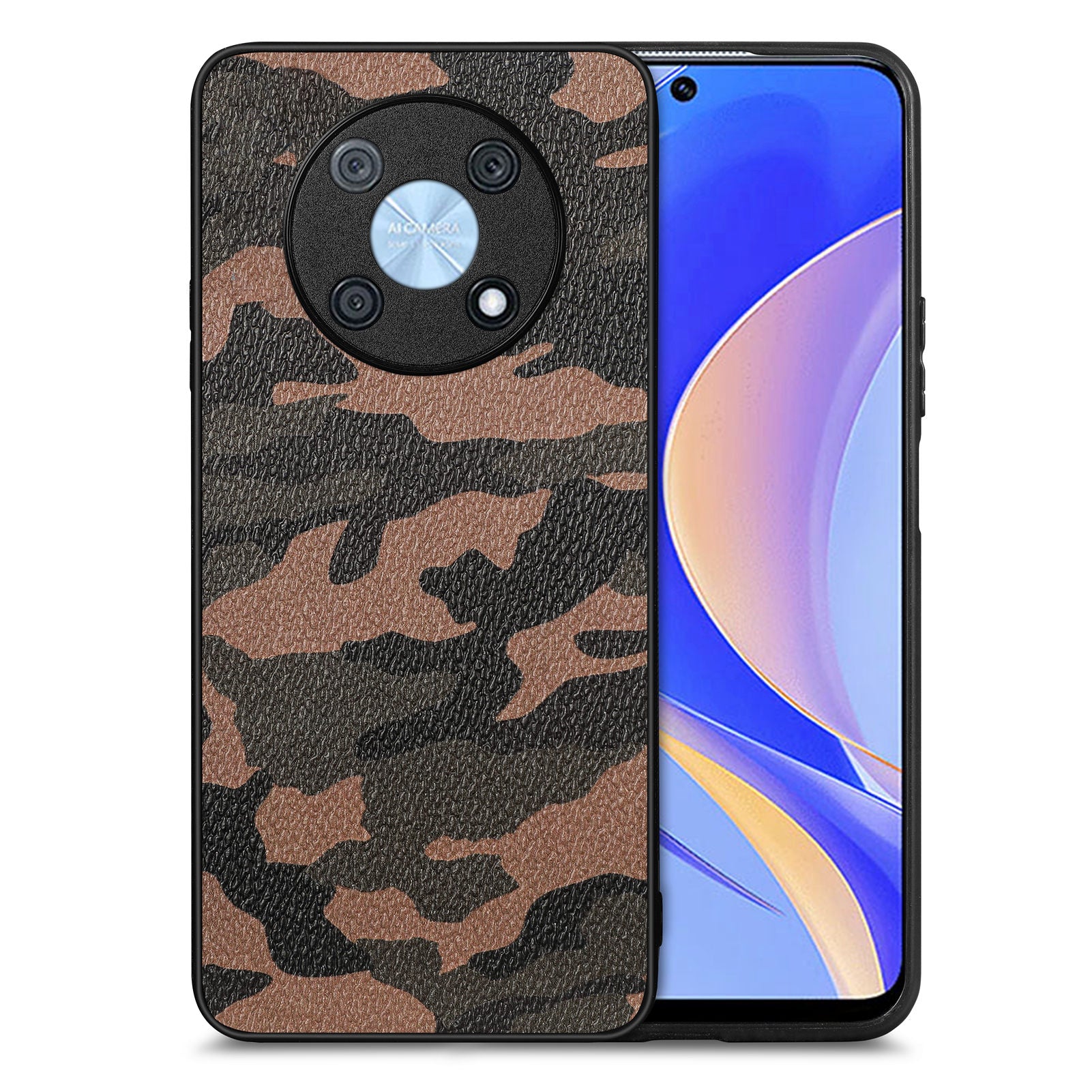 Pro Huawei nova Y90 4G přesný výřez PU kůže PC TPU zadní kryt maskovací design pouzdro na telefon