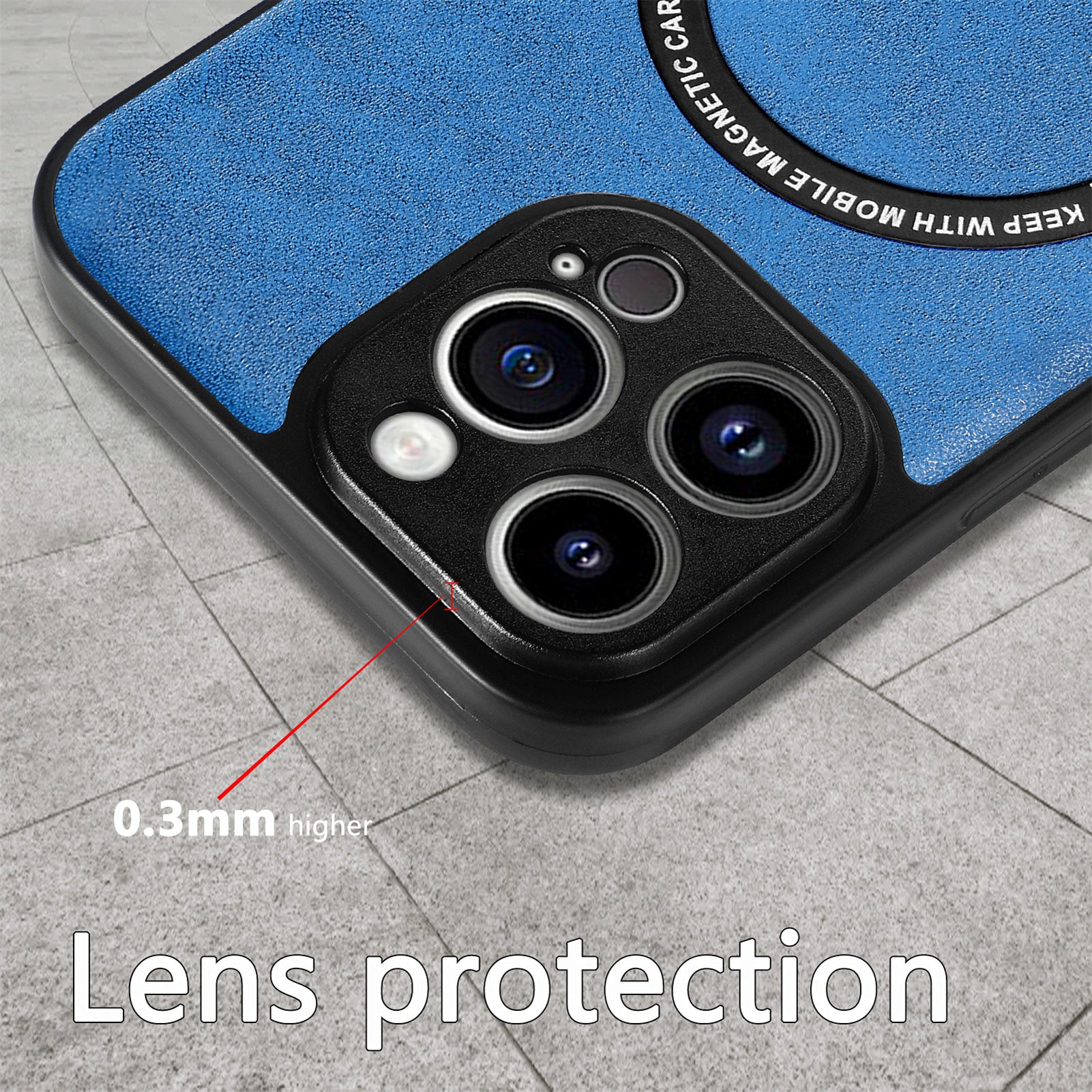 Leather Coated PC TPU Case Compatible with MagSafe for iPhone 14 Pro Max Anti-scratch Phone Cover