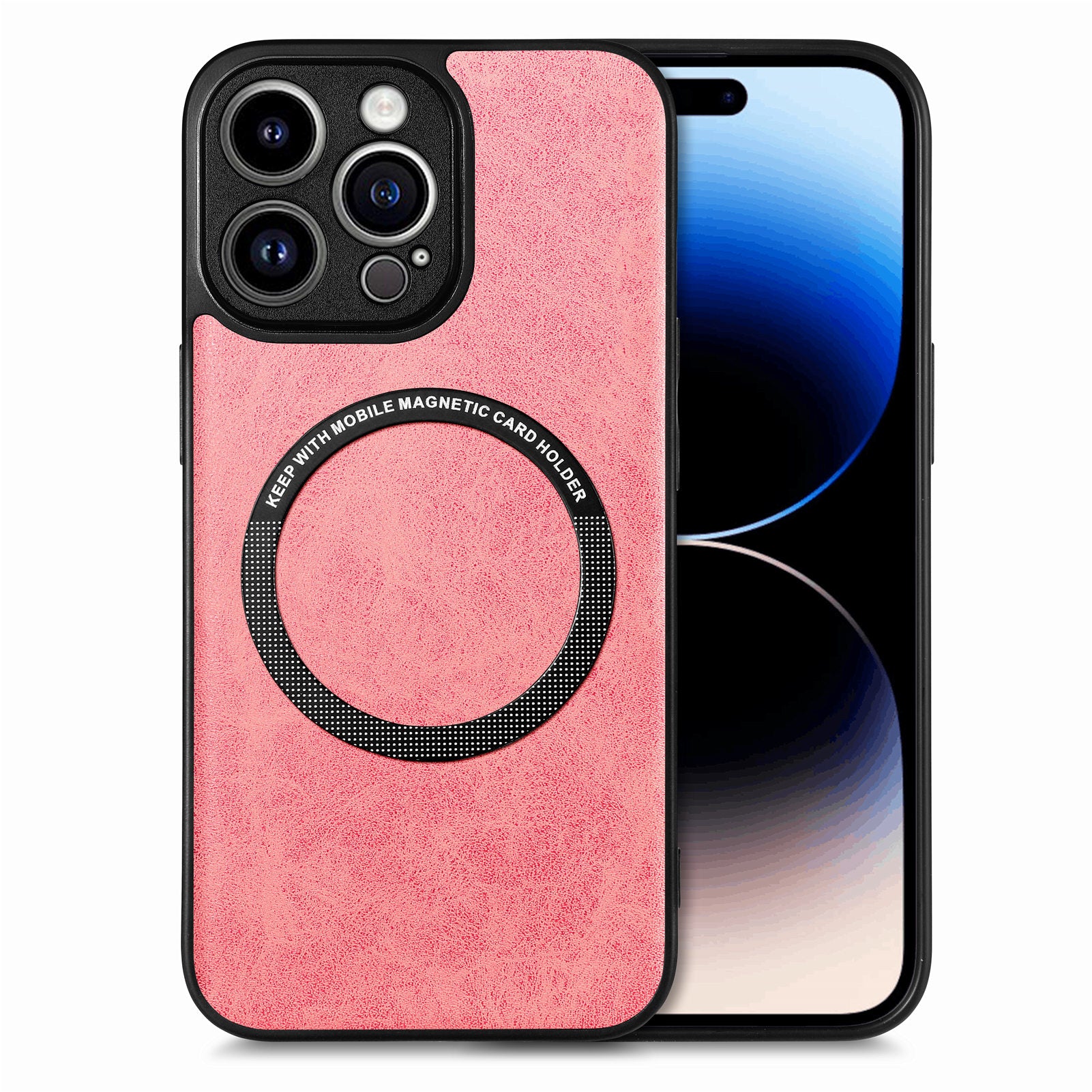 Magnetic Phone Case Compatible with MagSafe for iPhone 14 Pro PU Leather Coated PC TPU Cover