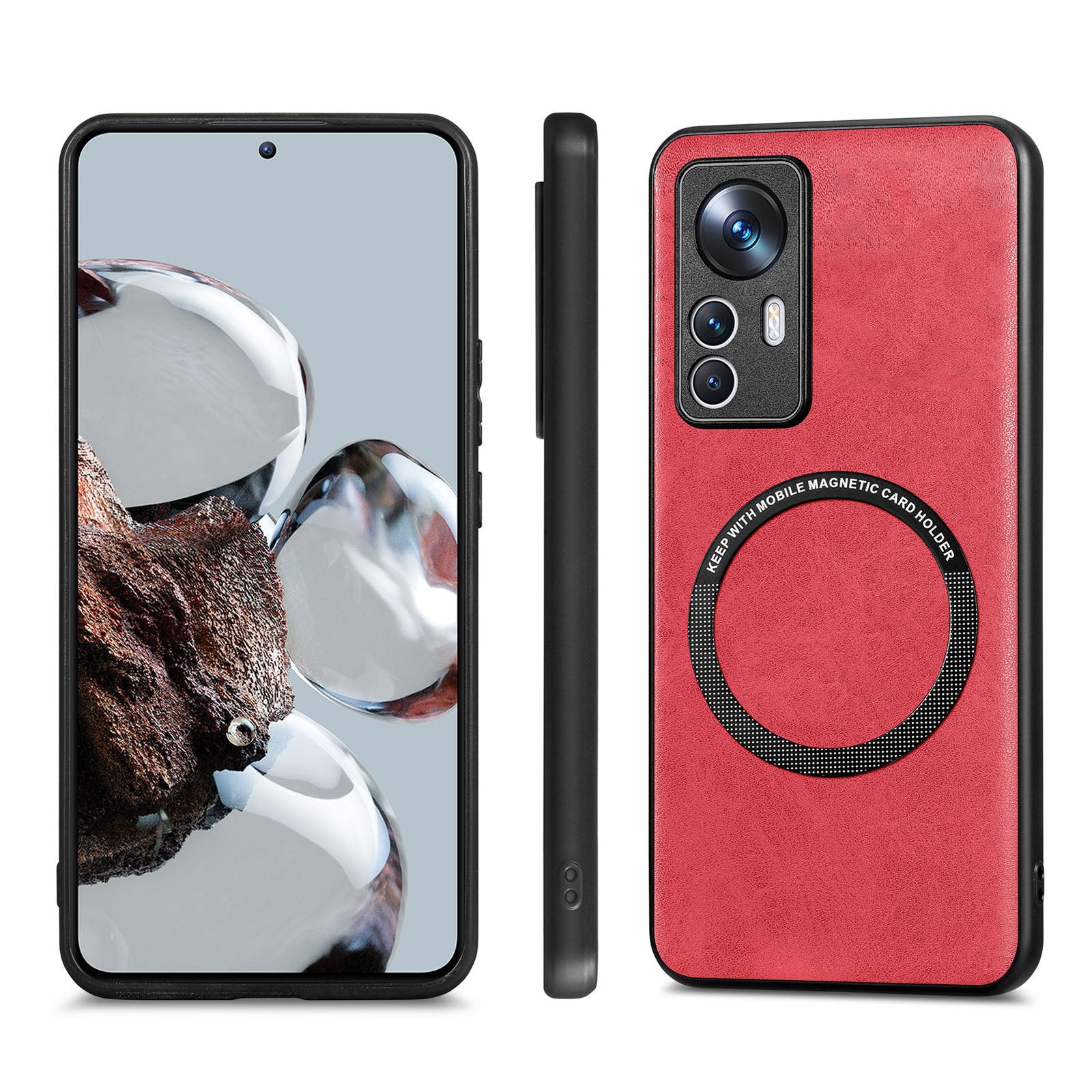Anti-scratch Phone Case Compatible with MagSafe For Xiaomi 12T 5G Redmi K50 Ultra 5G Leather Coated PC TPU Magnetic Phone Back Cover