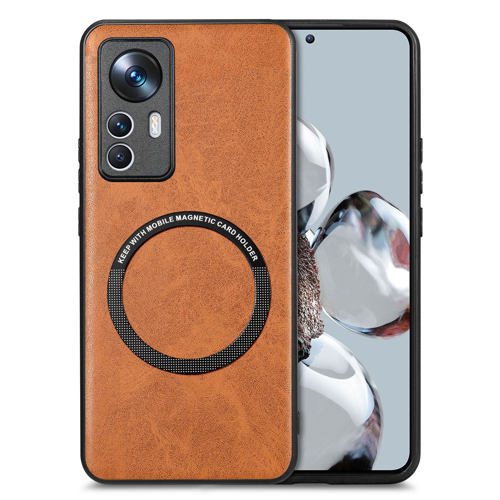 Anti-scratch Phone Case Compatible with MagSafe For Xiaomi 12T 5G Redmi K50 Ultra 5G Leather Coated PC TPU Magnetic Phone Back Cover