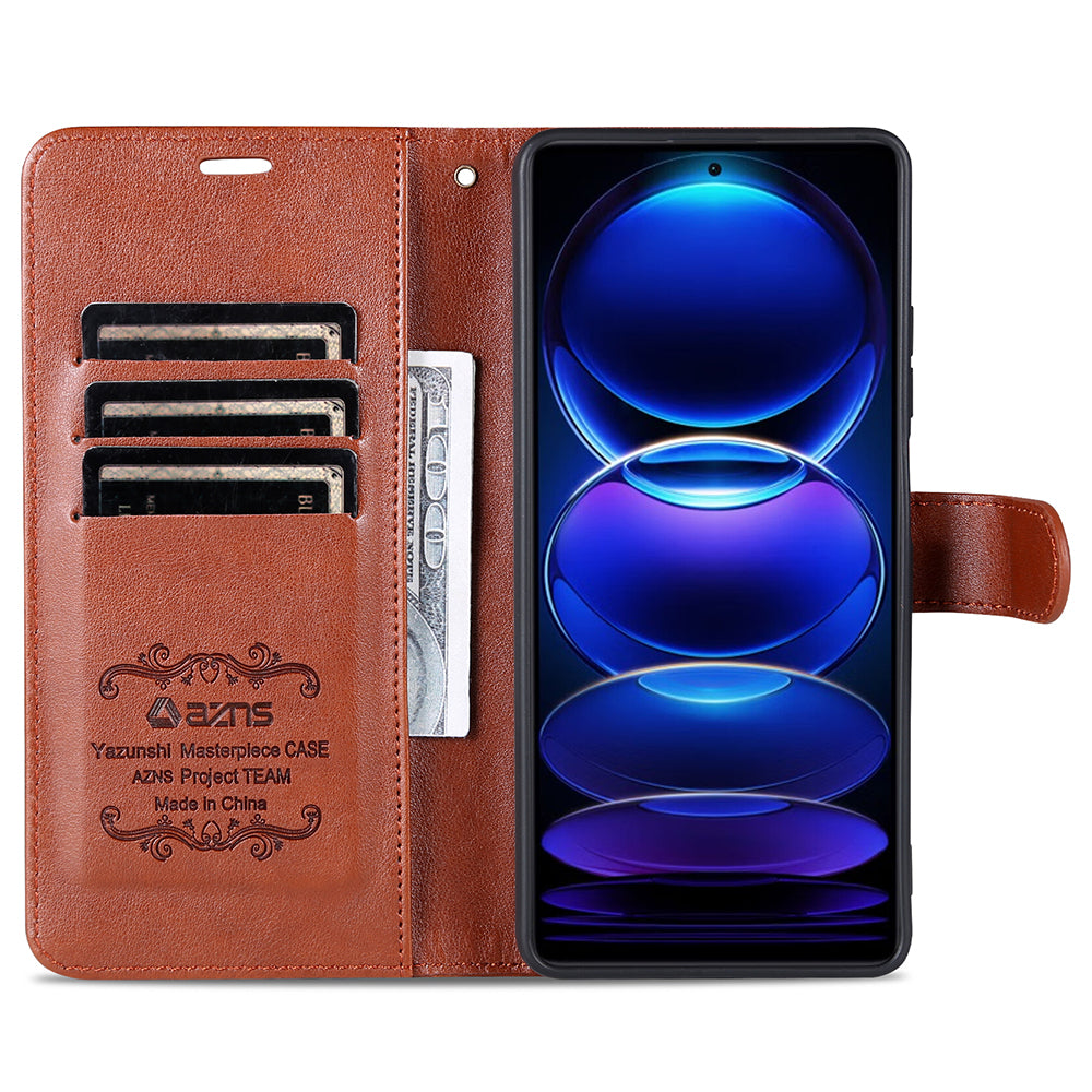 AZNS for Xiaomi Redmi Note 12 5G (Global) (India) (China) Poco X5 5G PU Leather Phone Case Wallet Stand Phone Cover