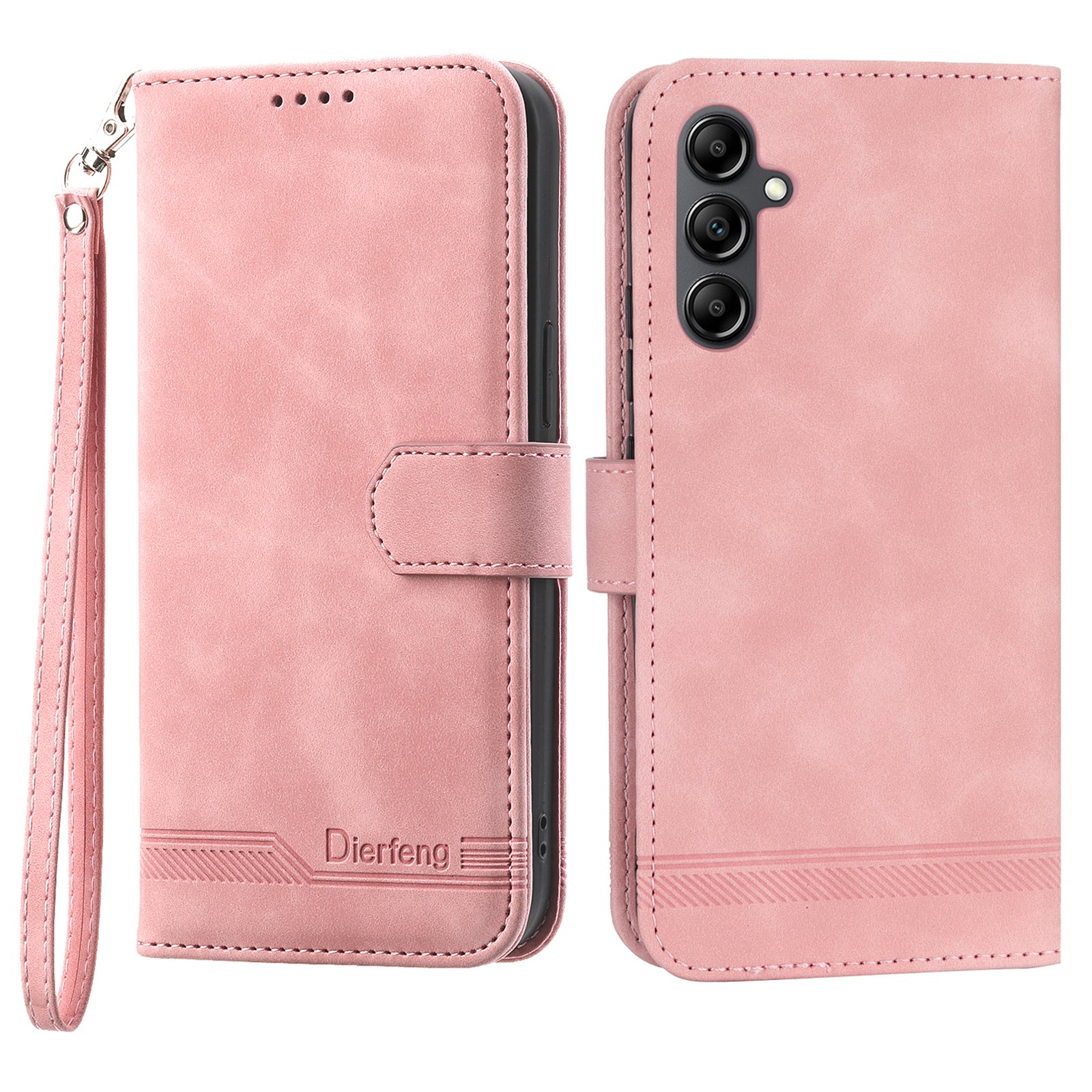 DIERFENG DF-03 Wallet Leather Case for Samsung Galaxy A34 5G Lines Imprinted Stand Cell Phone Cover