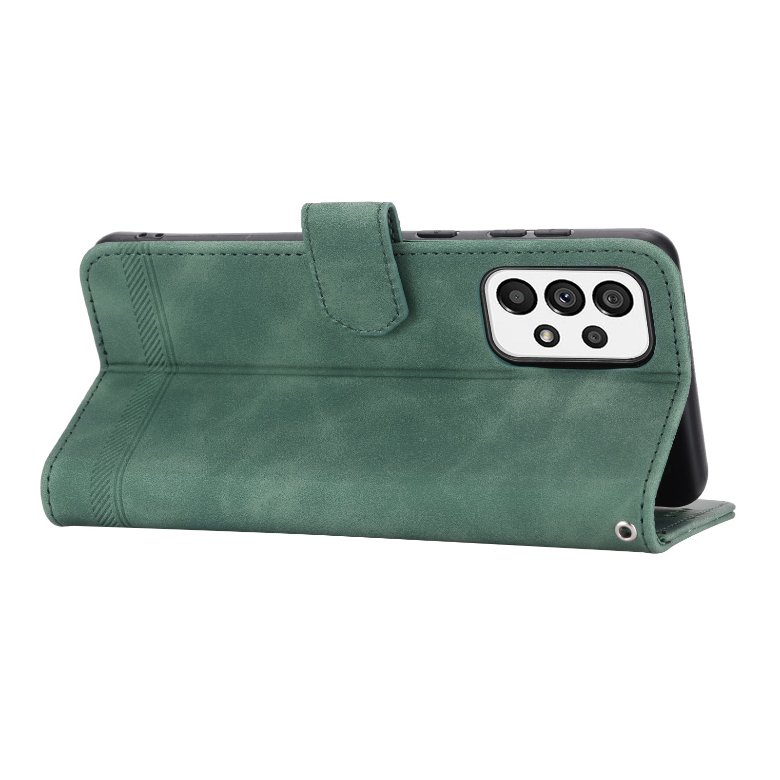 DIERFENG DF-03 Cell Phone Case for Samsung Galaxy A73 5G Lines Imprinted Stand Wallet Phone Leather Cover