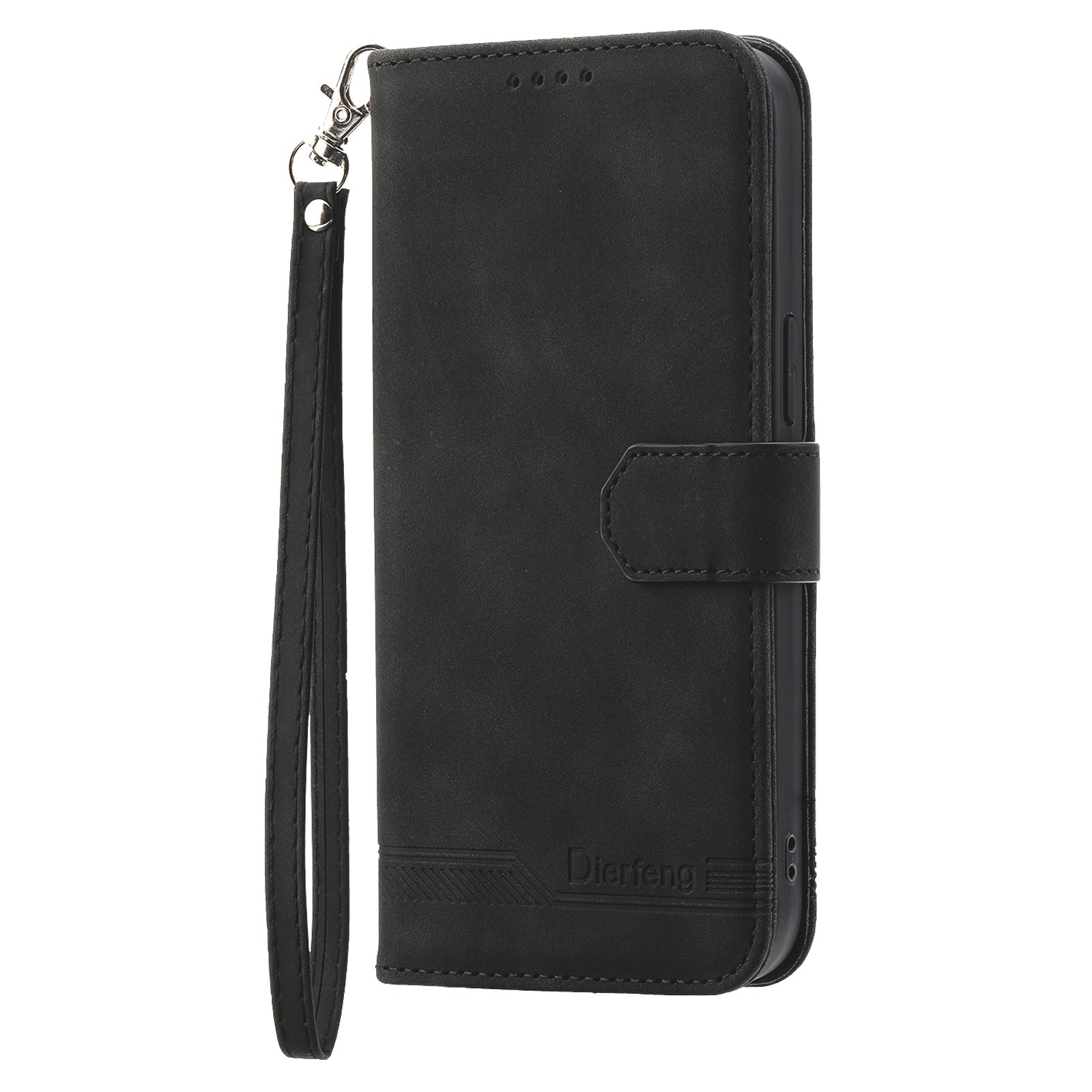 DIERFENG DF-03 PU Leather Stand Phone Case for Samsung Galaxy S23 PU Leather Lines Imprinted Phone Wallet Cover
