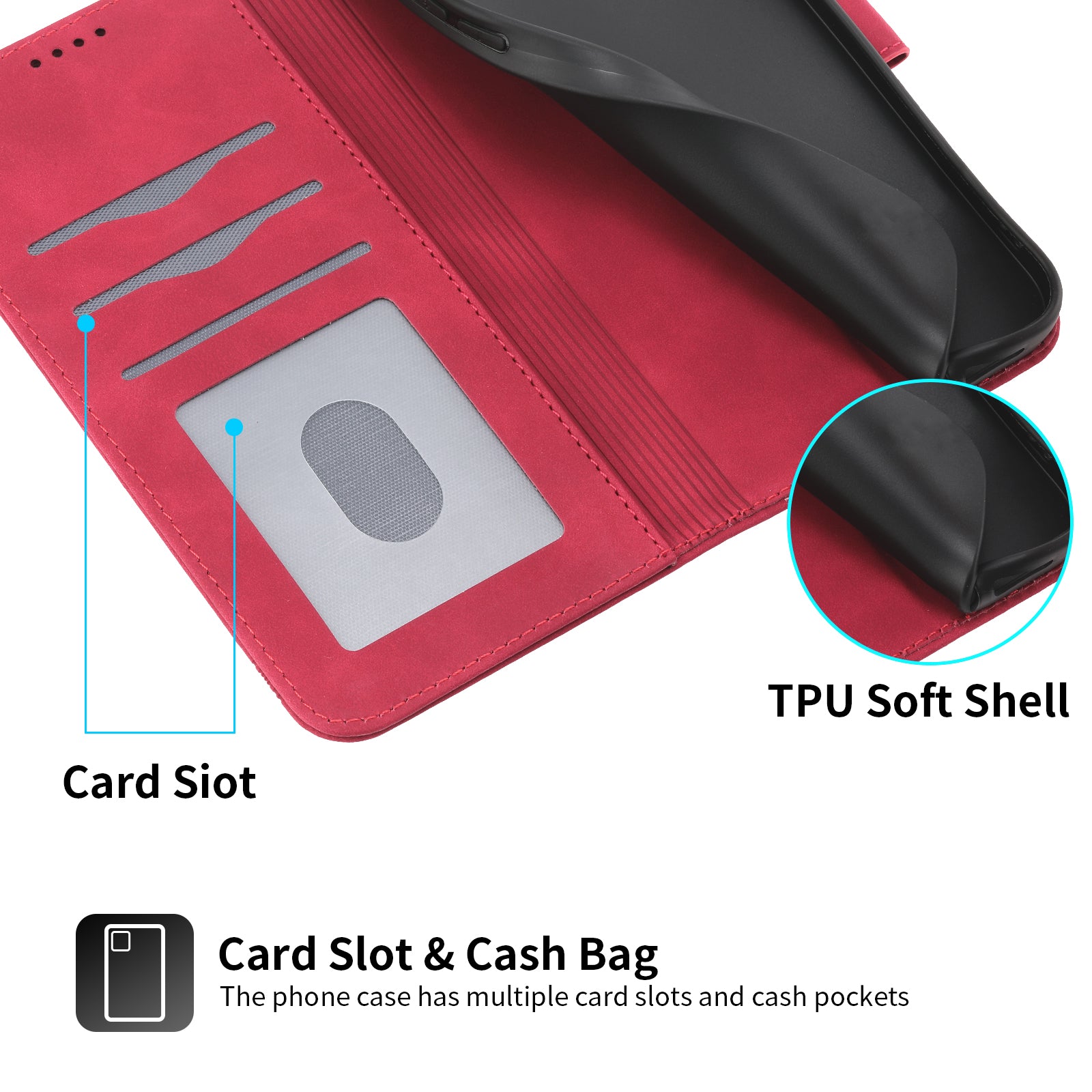 DIERFENG DF-03 for iPhone 14 Plus Full Protection Leather Phone Case Lines Imprinted Wallet Stand Anti-shock Phone Cover