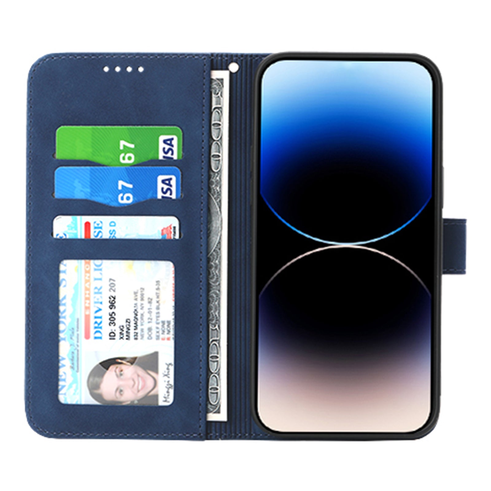 DIERFENG DF-03 Leather Phone Case for iPhone 12 Pro Max 6.7 inch Lines Imprinted Phone Shell Flip Wallet Cover Stand