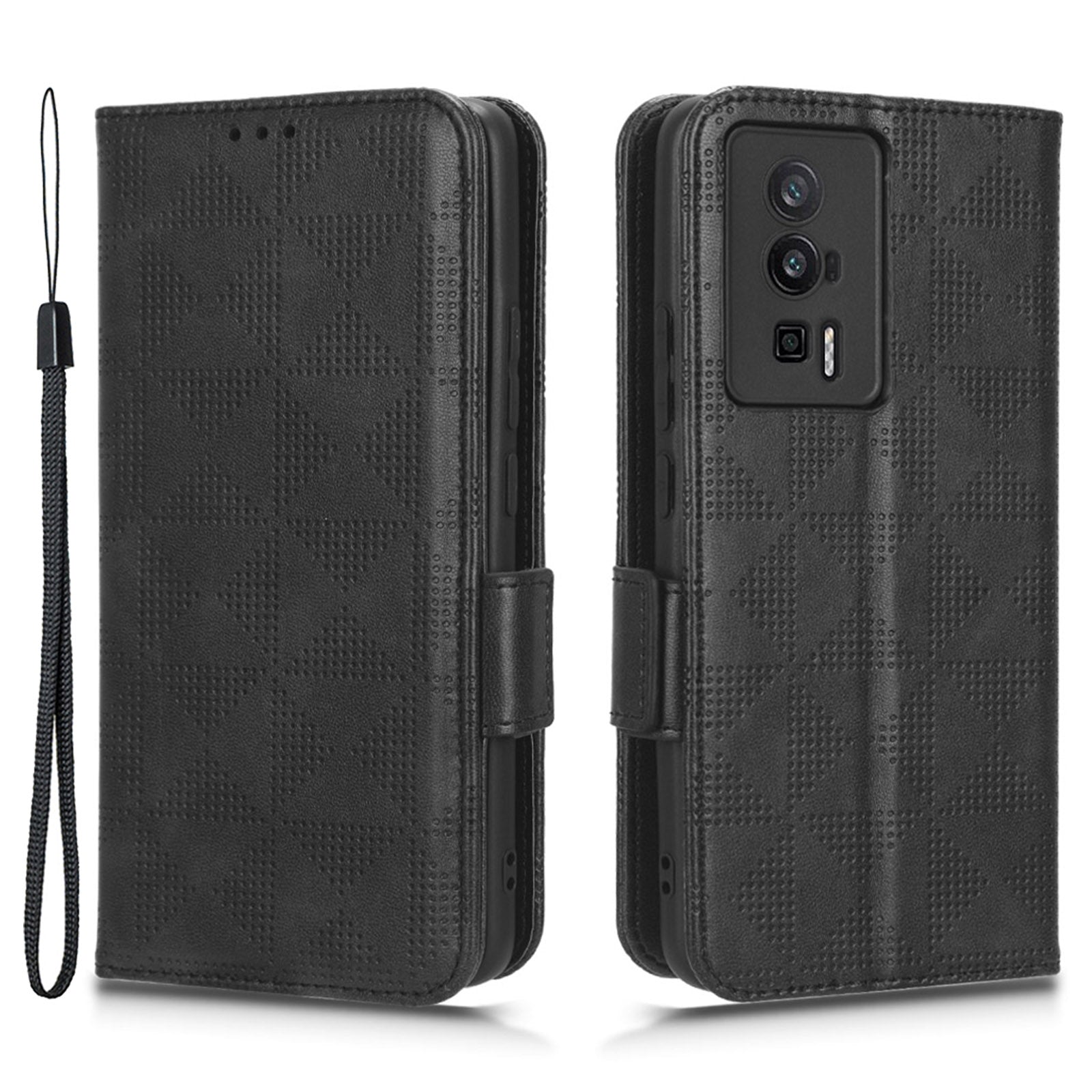 Anti-fall Phone Case for Xiaomi Poco F5 Pro 5G Redmi K60 Pro 5G K60 5G PU Leather Phone Cover Stand Wallet with Dot Pattern Imprinted