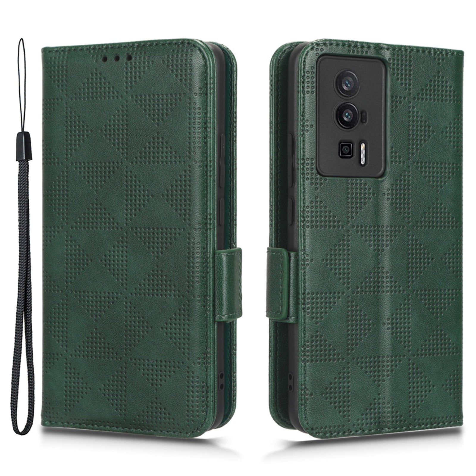 Anti-fall Phone Case for Xiaomi Poco F5 Pro 5G Redmi K60 Pro 5G K60 5G PU Leather Phone Cover Stand Wallet with Dot Pattern Imprinted