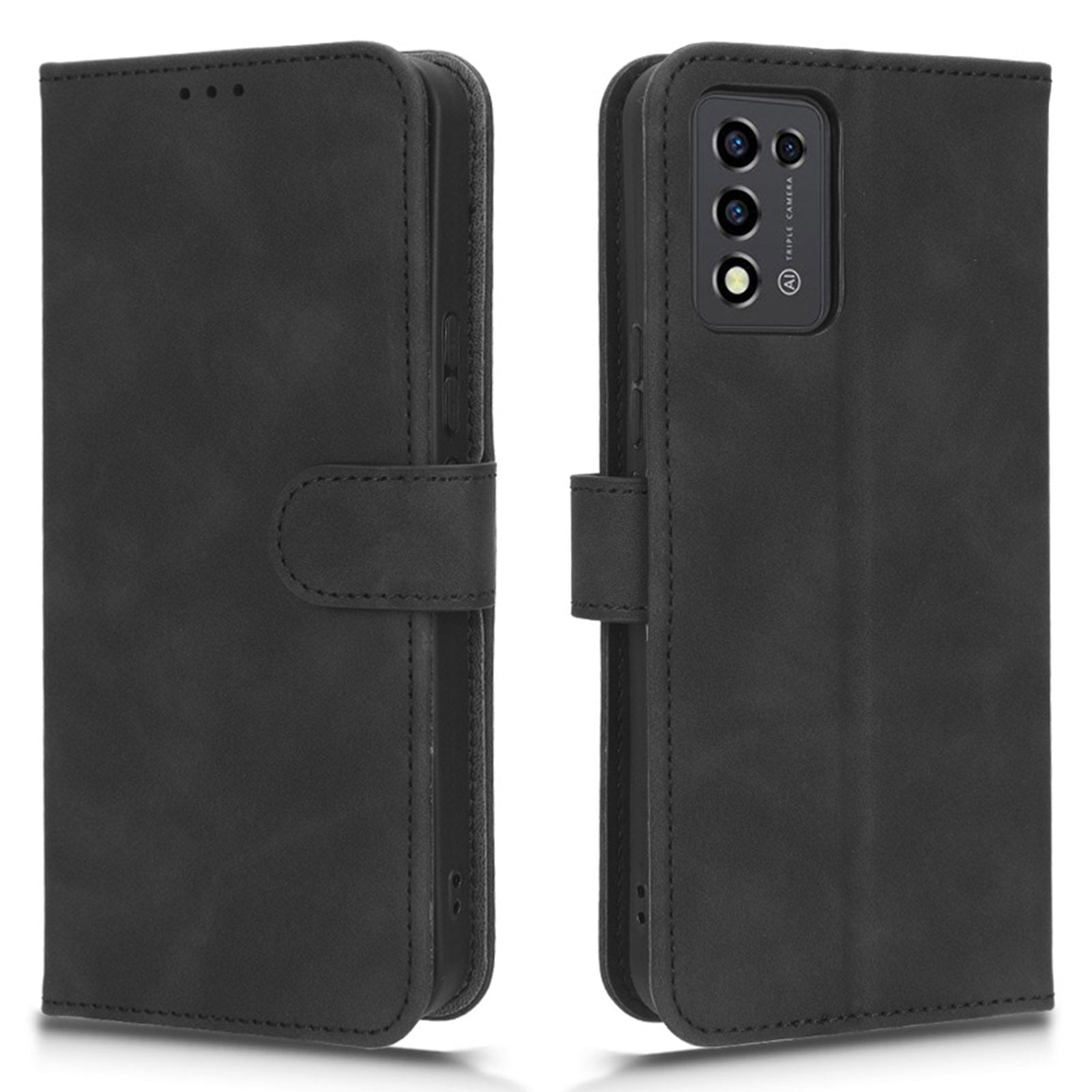 PU Leather Phone Case For ZTE Libero 5G III Skin-friendly Shockproof Protective Flip Cell Phone Cover Wallet Stand
