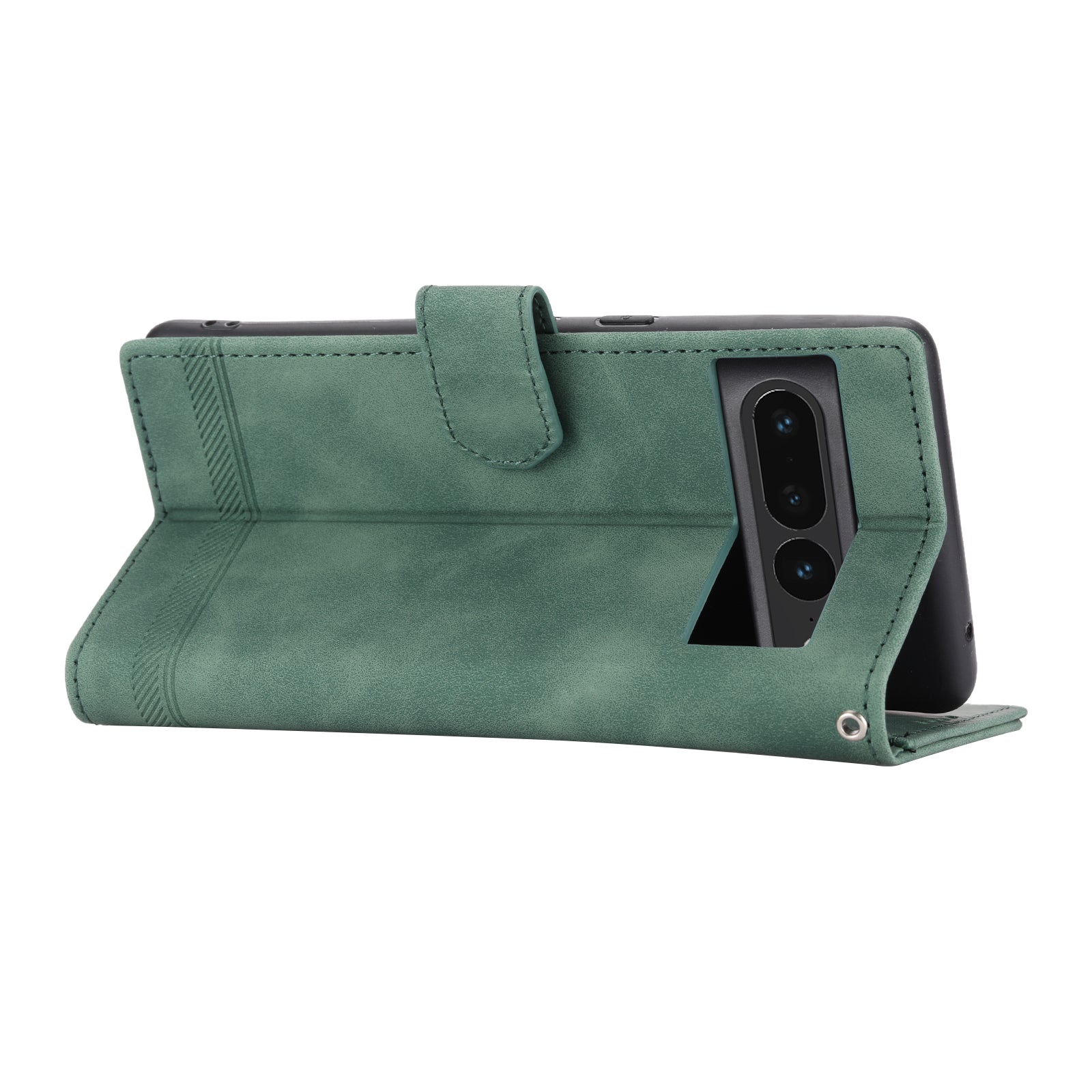 DIERFENG DF-03 Mobile Phone Leather Case for Google Pixel 7 Pro 5G Lines Imprinted Phone Cover with Wallet Stand
