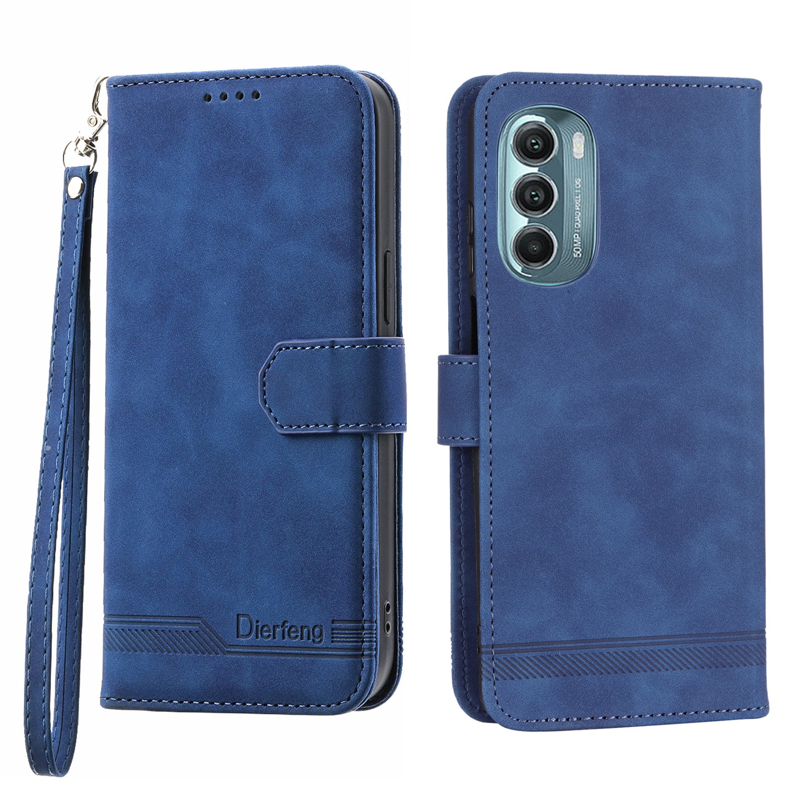 Pouzdro na telefon DIERFENG DF-03 pro Motorola Moto G Stylus 5G (2022) Lines Potištěné PU kožené pouzdro na telefon