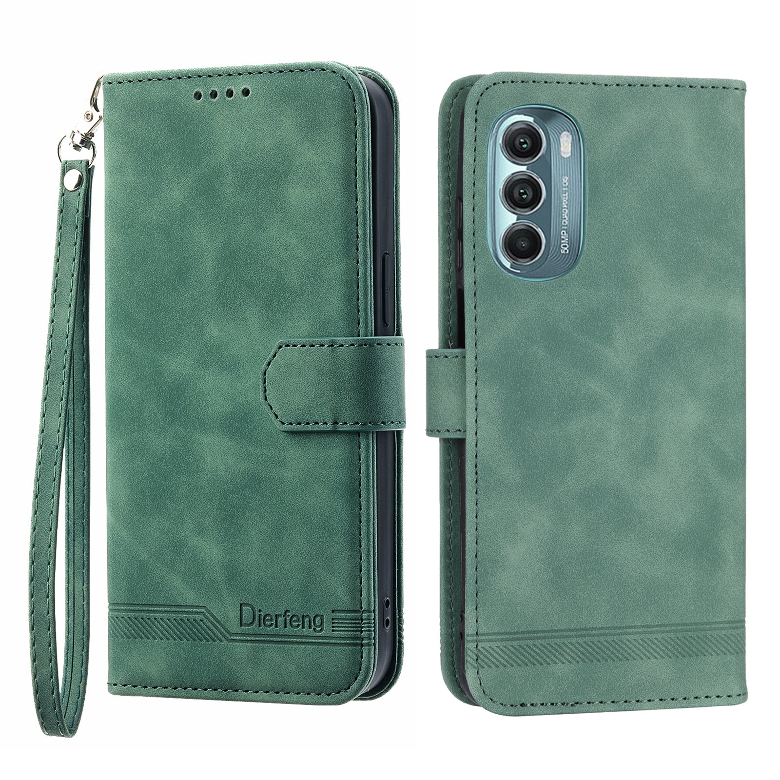 Pouzdro na telefon DIERFENG DF-03 pro Motorola Moto G Stylus 5G (2022) Lines Potištěné PU kožené pouzdro na telefon