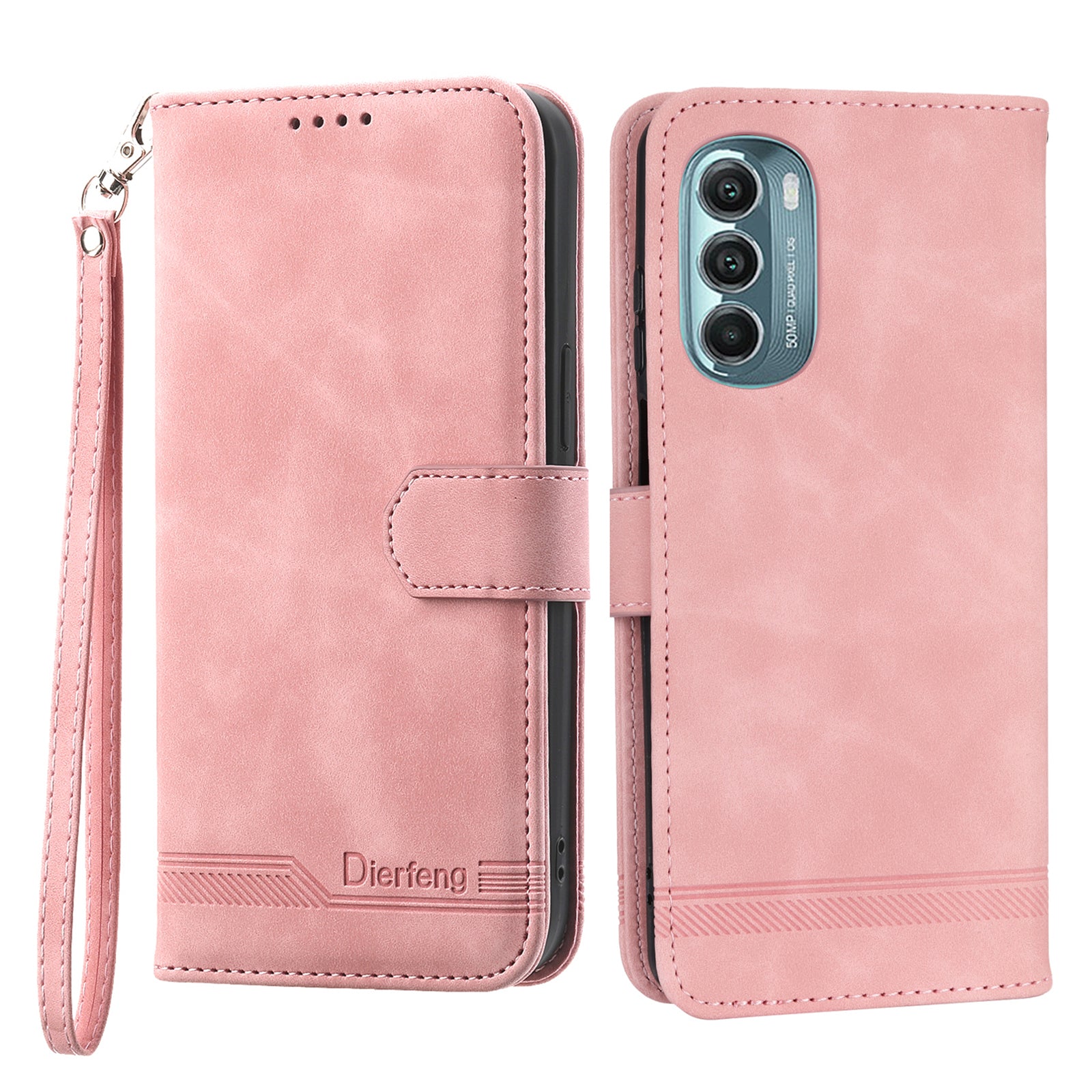 Pouzdro na telefon DIERFENG DF-03 pro Motorola Moto G Stylus 5G (2022) Lines Potištěné PU kožené pouzdro na telefon