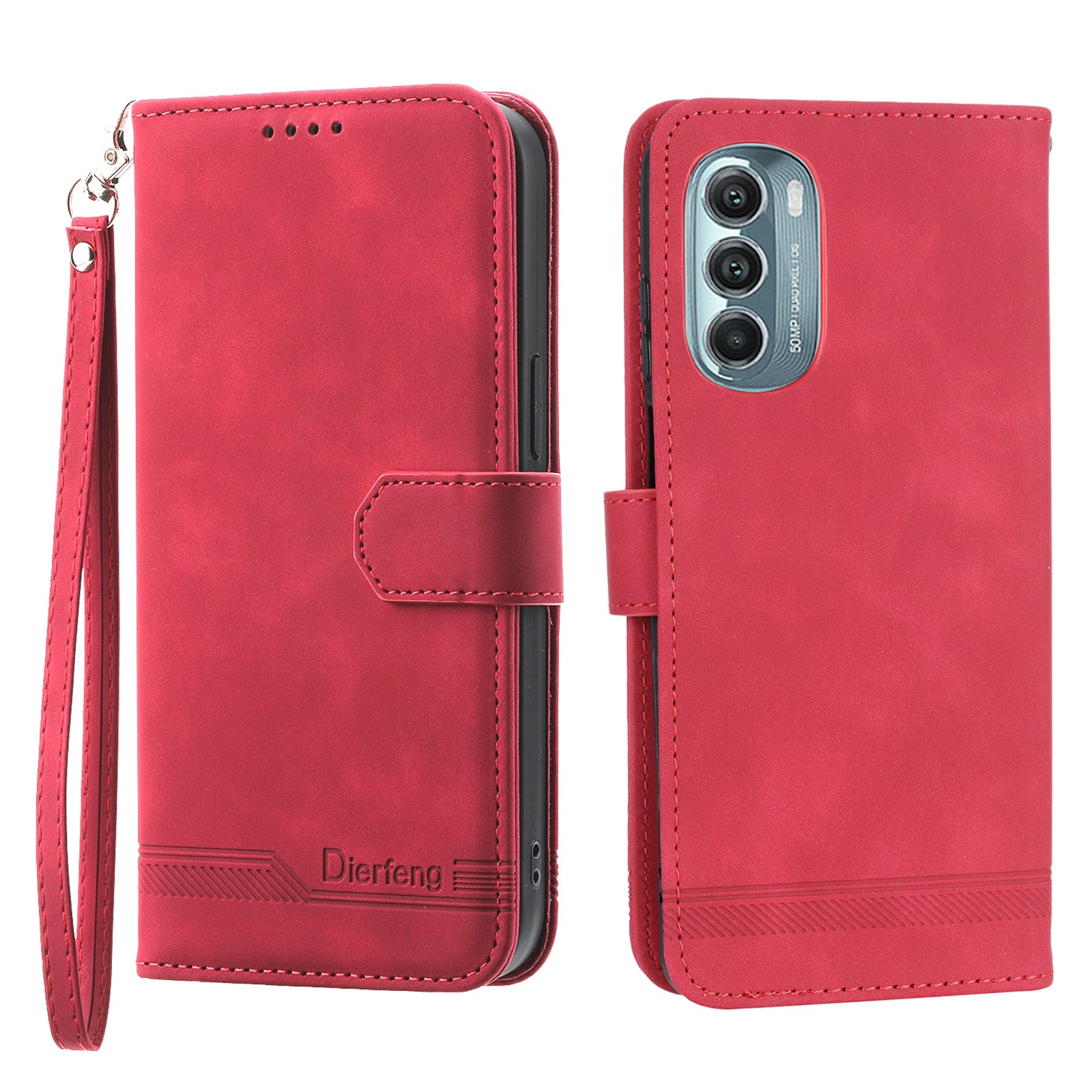 Pouzdro na telefon DIERFENG DF-03 pro Motorola Moto G Stylus 5G (2022) Lines Potištěné PU kožené pouzdro na telefon