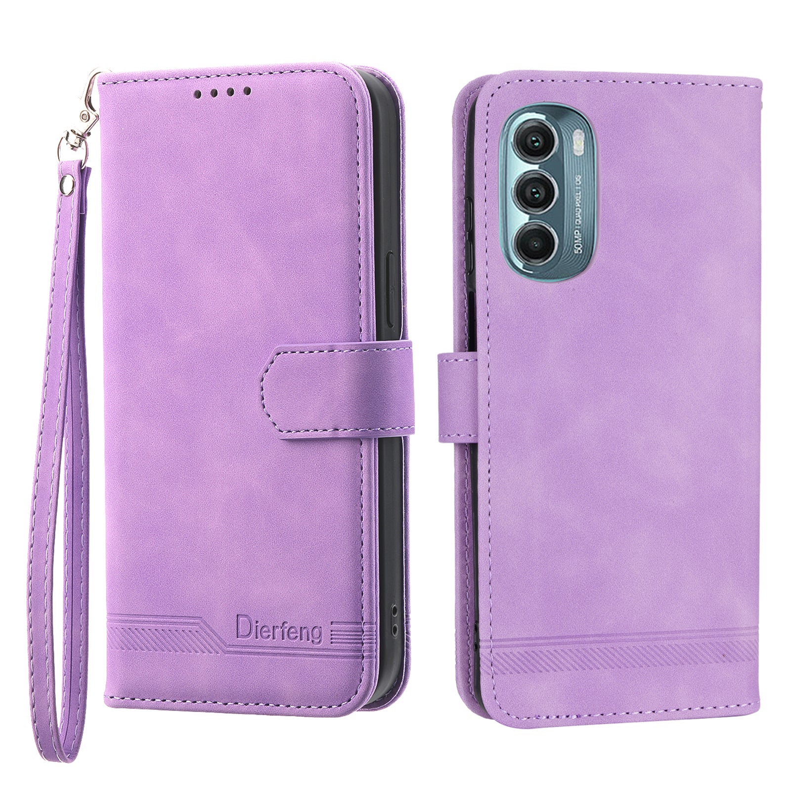 Pouzdro na telefon DIERFENG DF-03 pro Motorola Moto G Stylus 5G (2022) Lines Potištěné PU kožené pouzdro na telefon