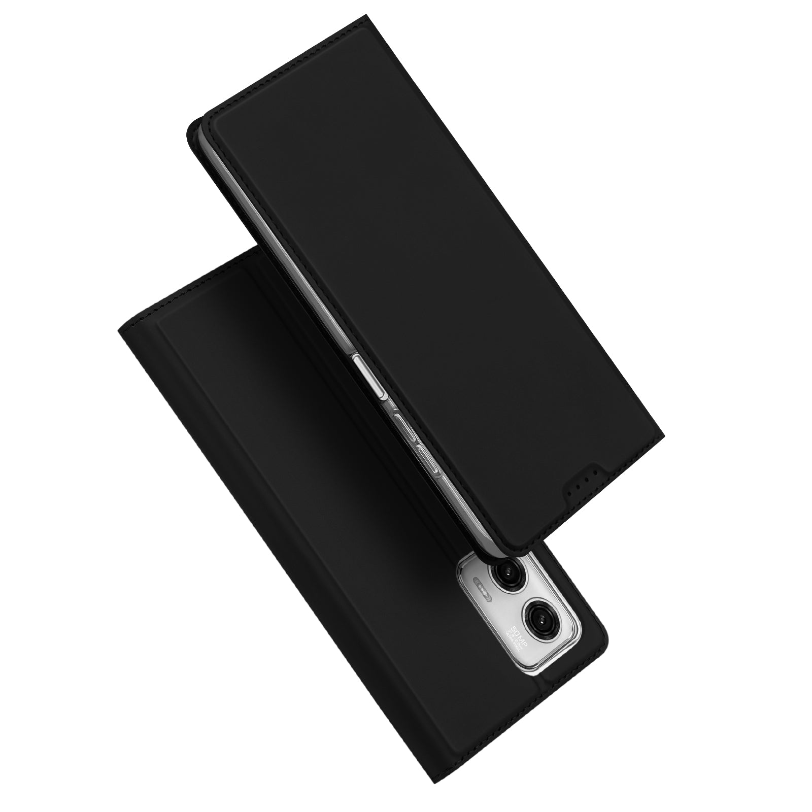 DUX DUCIS Skin Pro Series For Motorola Moto G73 5G Anti-drop Phone Case PU Leather Card Holder Stand Cover
