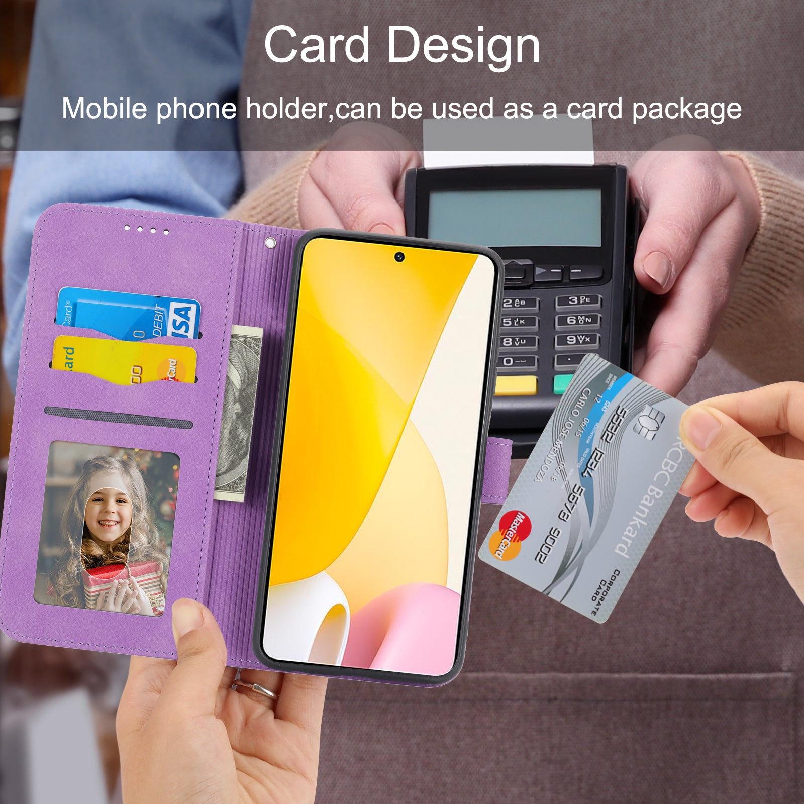 DIERFENG DF-03 for Xiaomi 12T 5G Redmi K50 Ultra 5G Lines Imprinted Leather Case Wallet Stand Cell Phone Cover