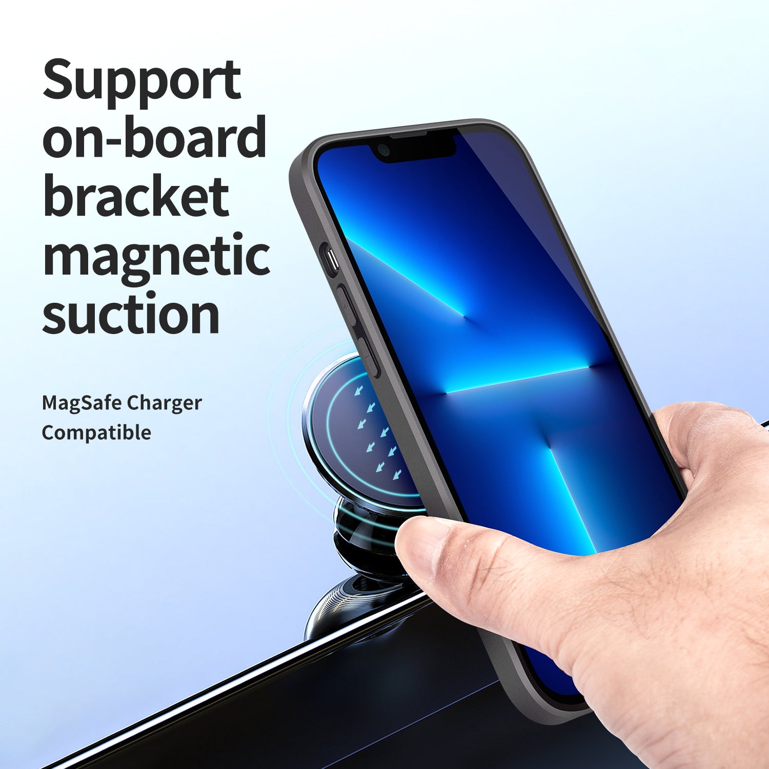 Phone Leather Case for iPhone 14 Pro Max Detachable Stand Phone Wallet Cover Compatible with MagSafe - Blue