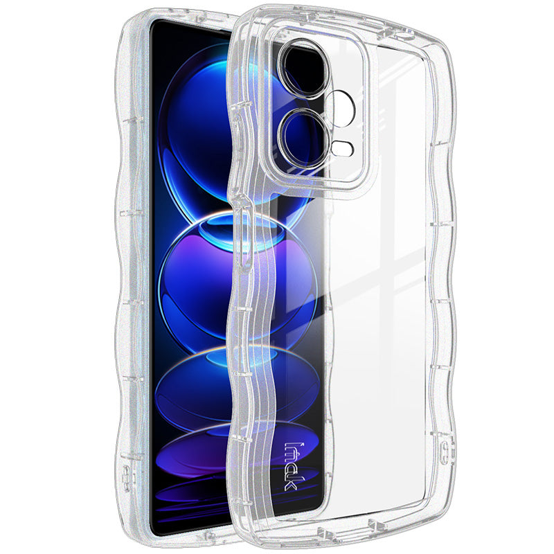 IMAK UX-8 Series TPU Phone Case for Xiaomi Redmi Note 12 Pro 5G Wavy Shape Edge Clear Phone Cover