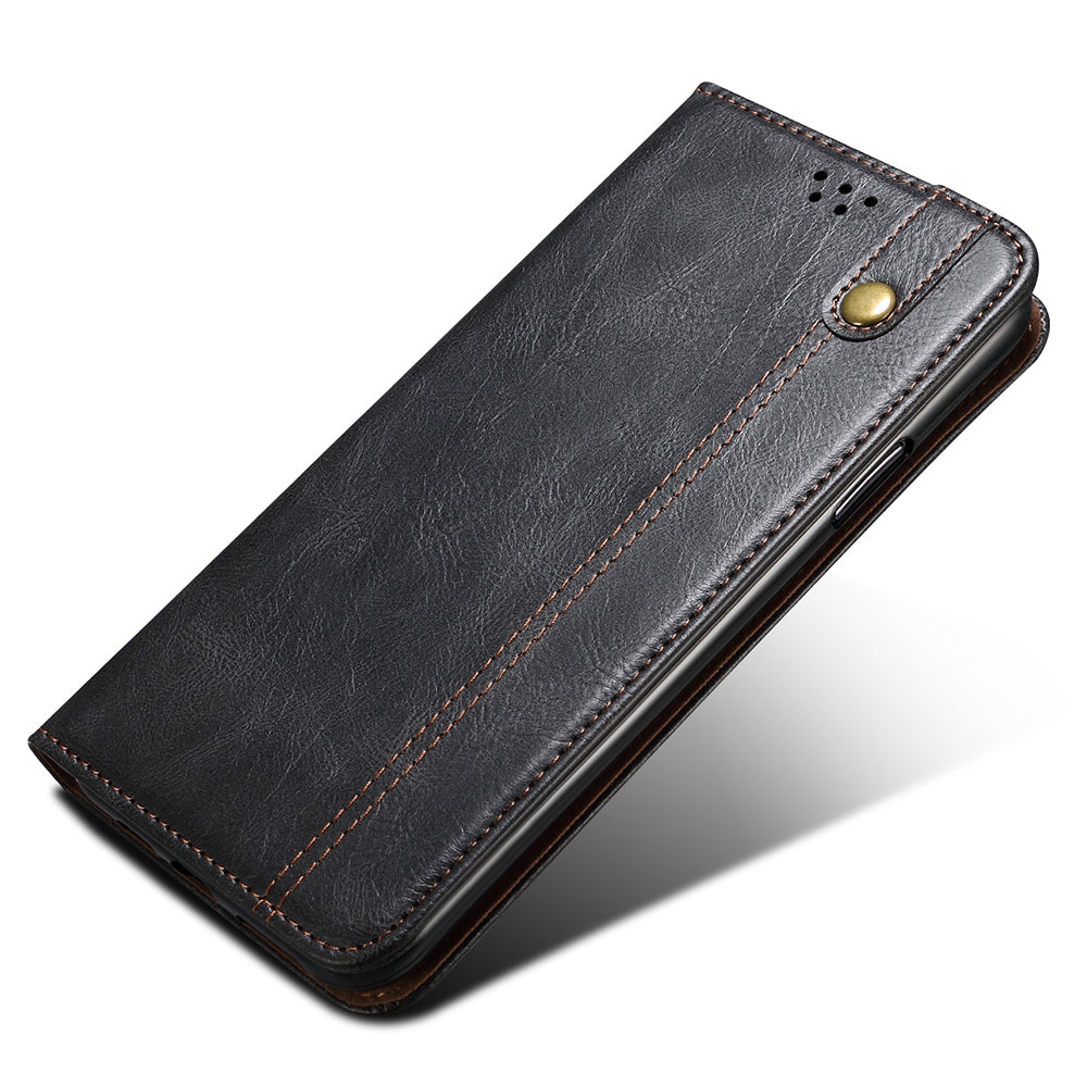 PU Leather Phone Case for vivo iQOO 11 5G Waxy Crazy Horse Texture Stand Phone Wallet Cover
