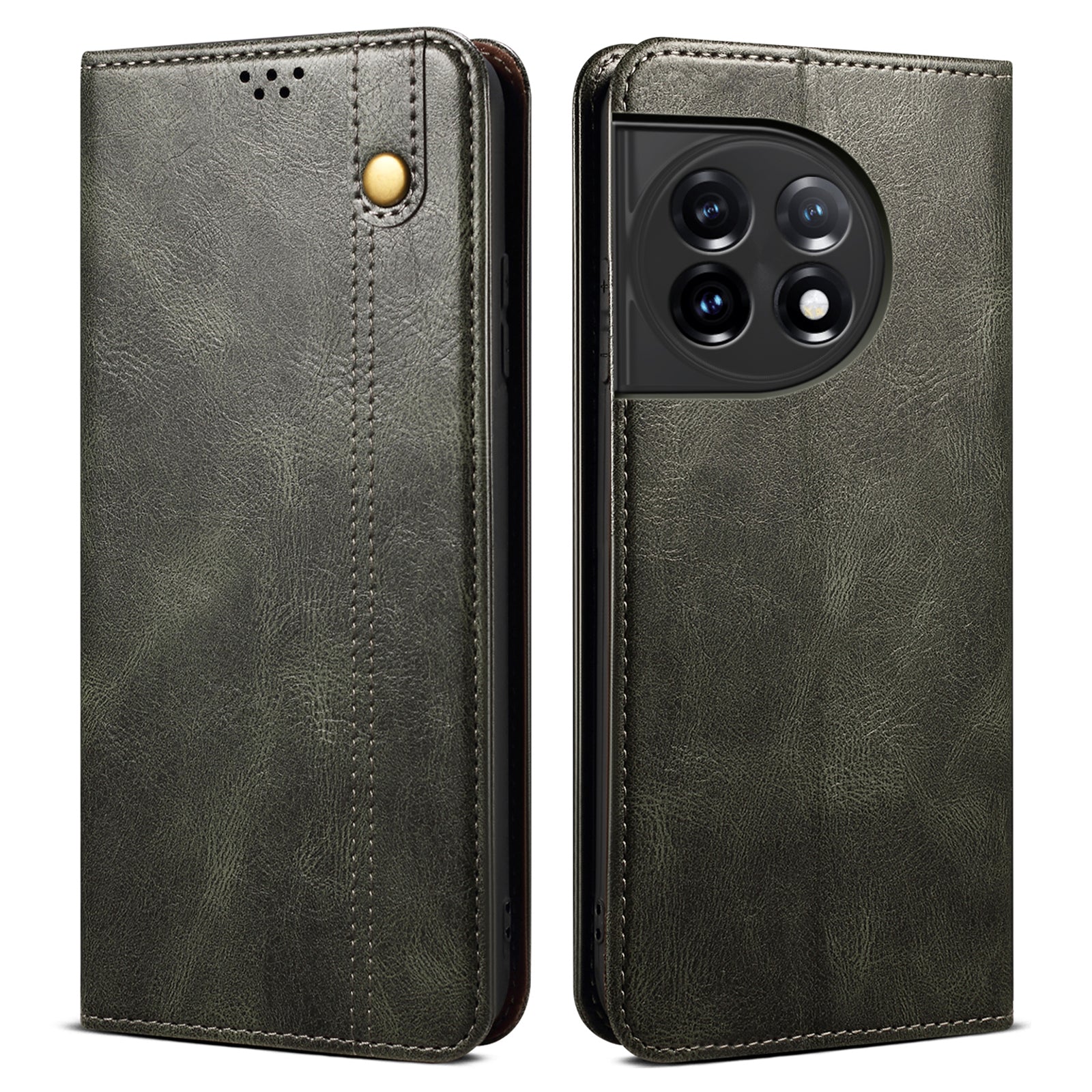 Phone Leather Case for OnePlus 11R 5G Ace 2 5G Waxy Crazy Horse Texture Stand Wallet Cell Phone Cover
